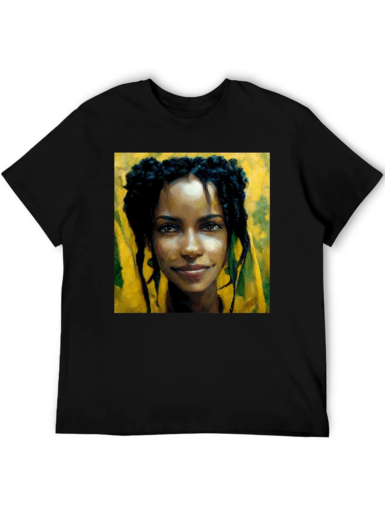 Black Portrait Tee: Woman with Dreadlocks view 5