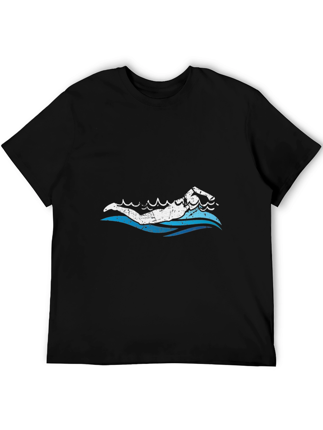 Black Swimmer Graphic Tee - Black Cotton view 5