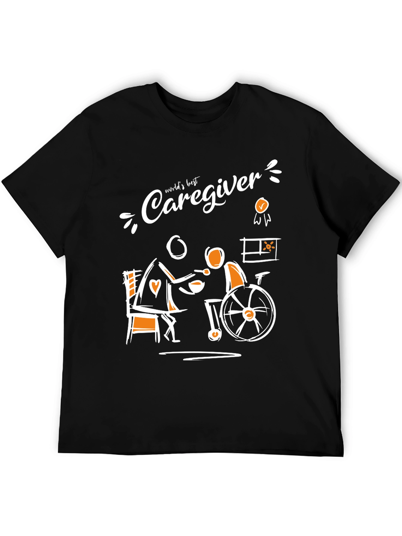 Black World's Best Caregiver T-Shirt, Support Tee view 5