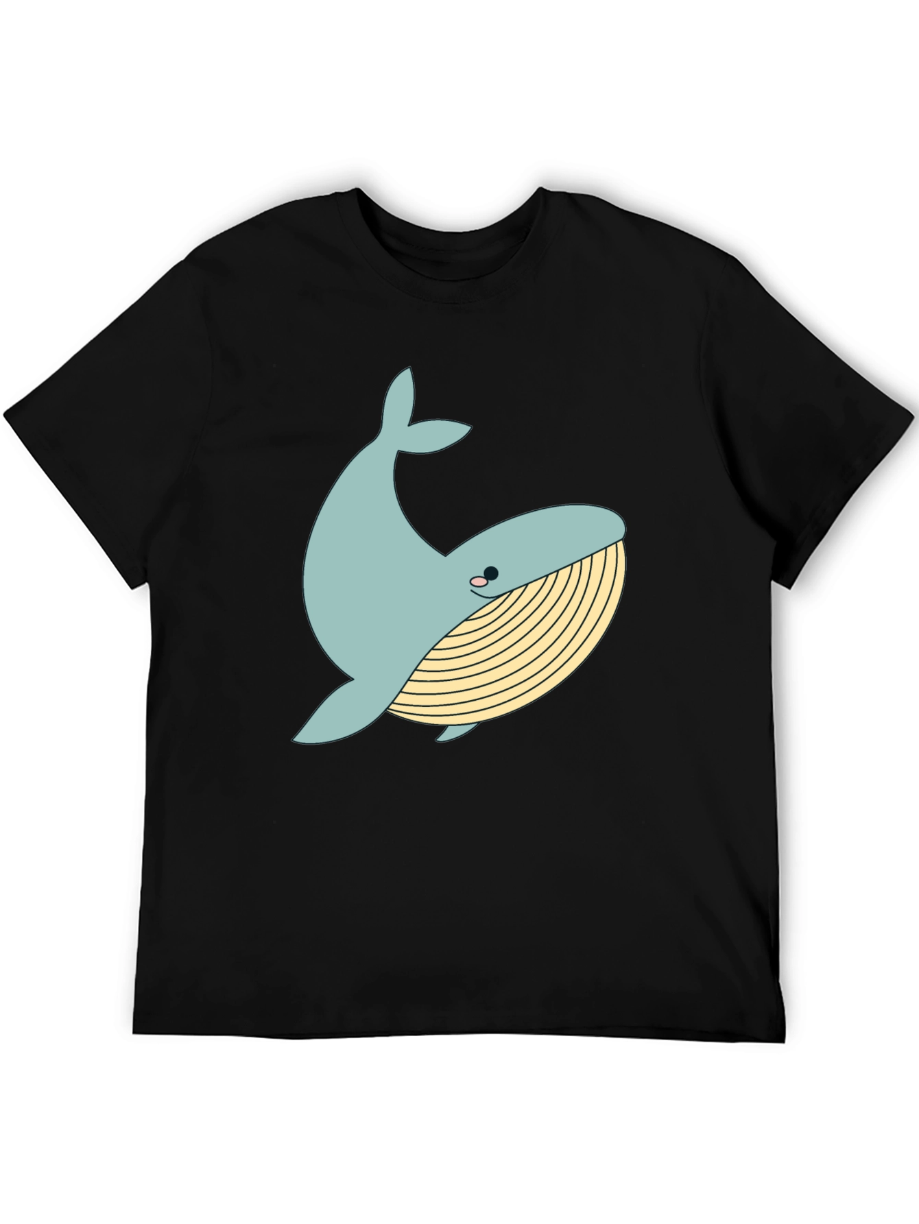 Black Whimsical Whale Graphic Tee - Black Cotton Blend view 5
