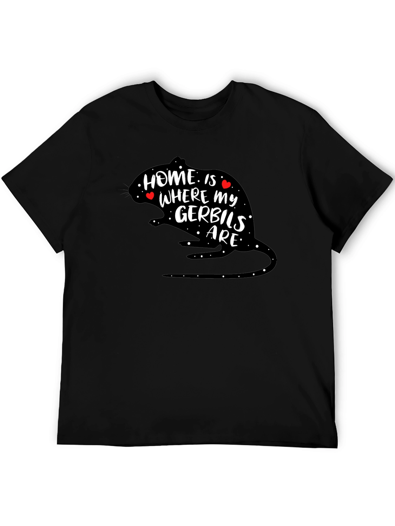 Black Home is Where My Gerbils Are T-Shirt view 5