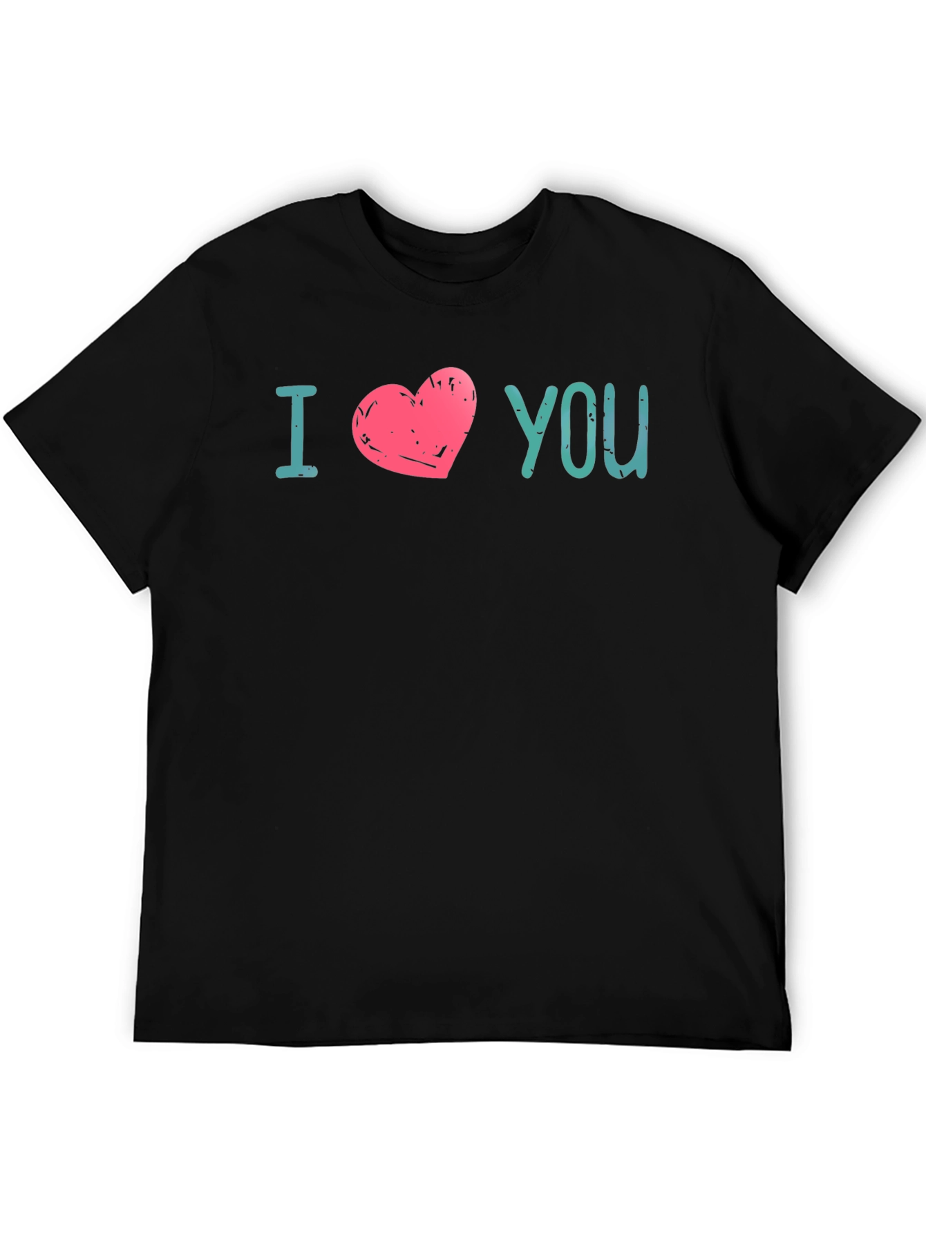 Black I Heart You Graphic Print Tee - Black view 5