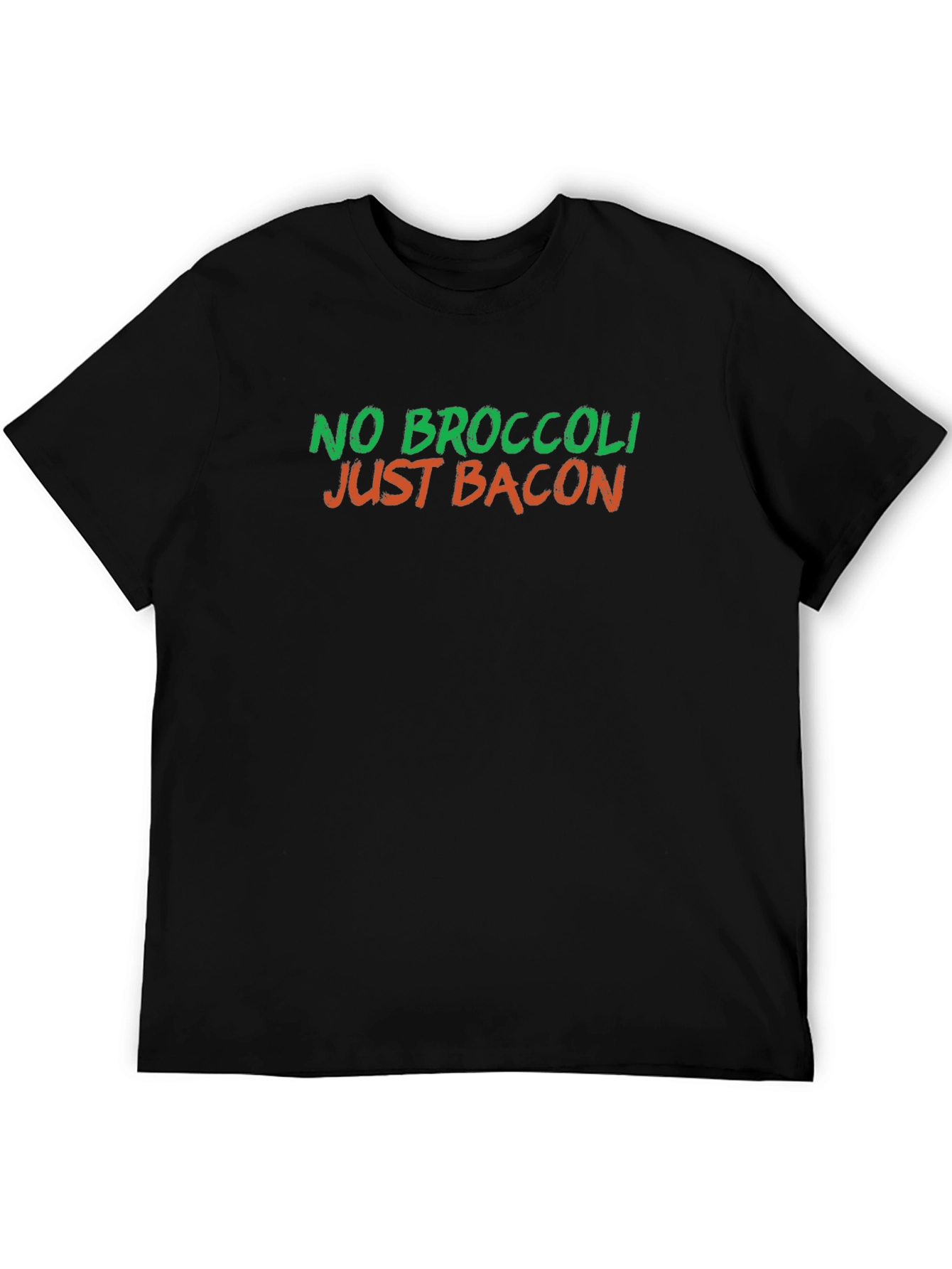 Black No Broccoli Just Bacon Graphic T-Shirt view 5