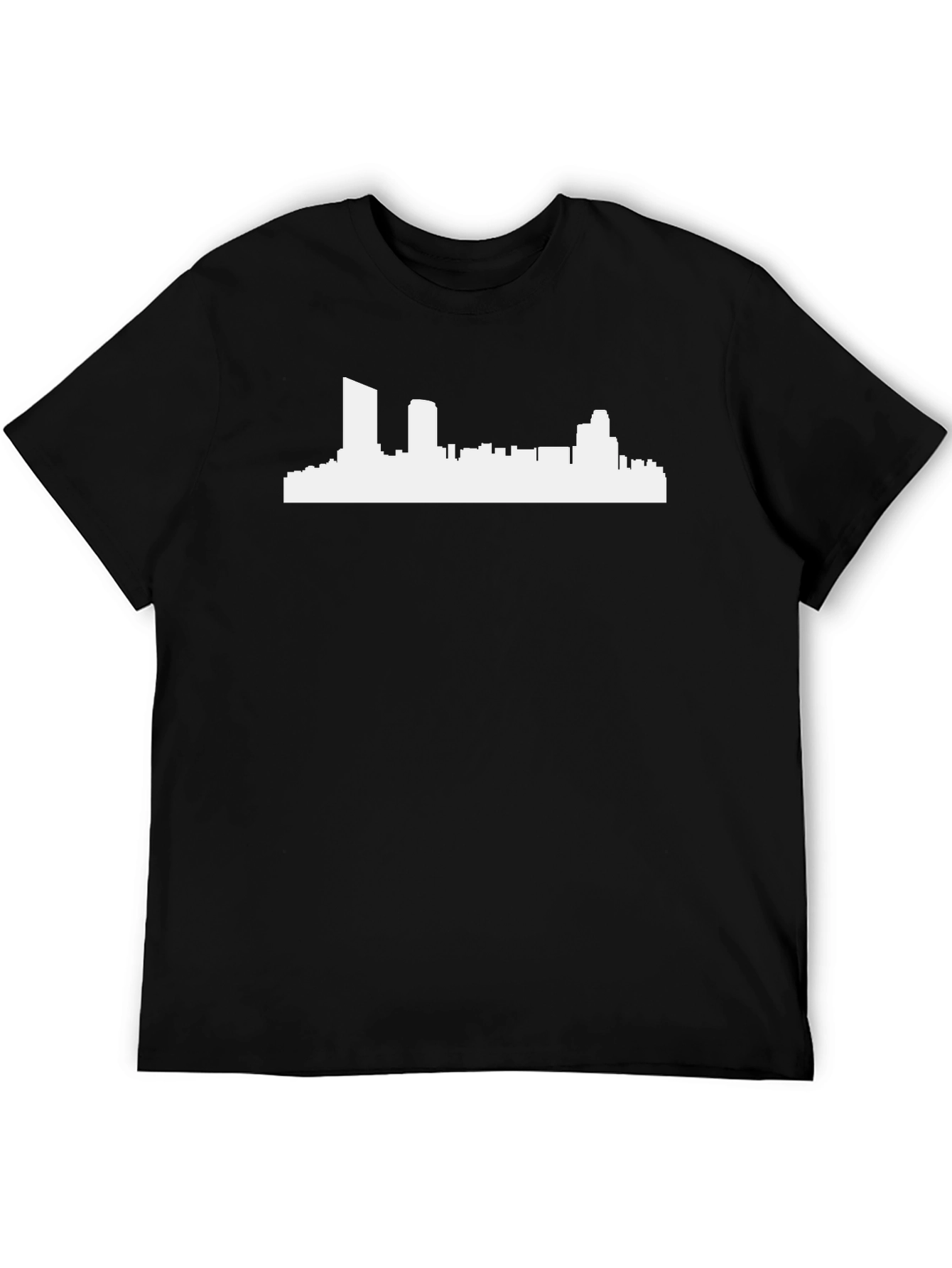 Black Cityscape Silhouette T-Shirt - Modern Graphic Tee view 5