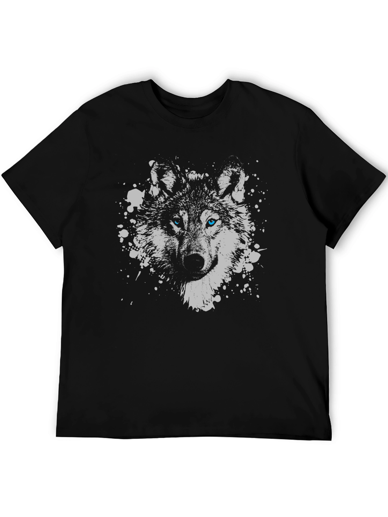 Black Wolf Graphic T-Shirt - Black Crew Neck Tee view 5