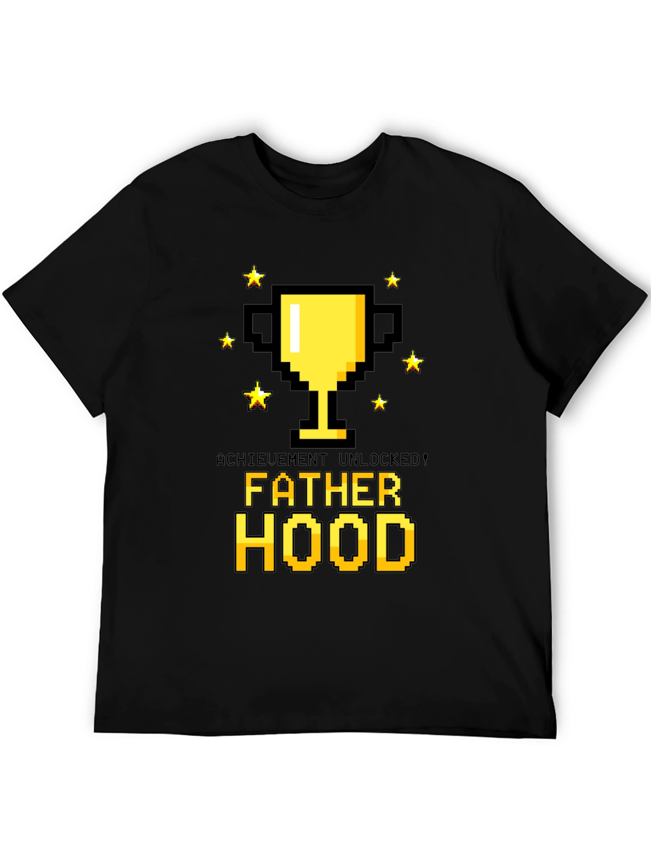 Black Achievement Unlocked Fatherhood T-Shirt view 5