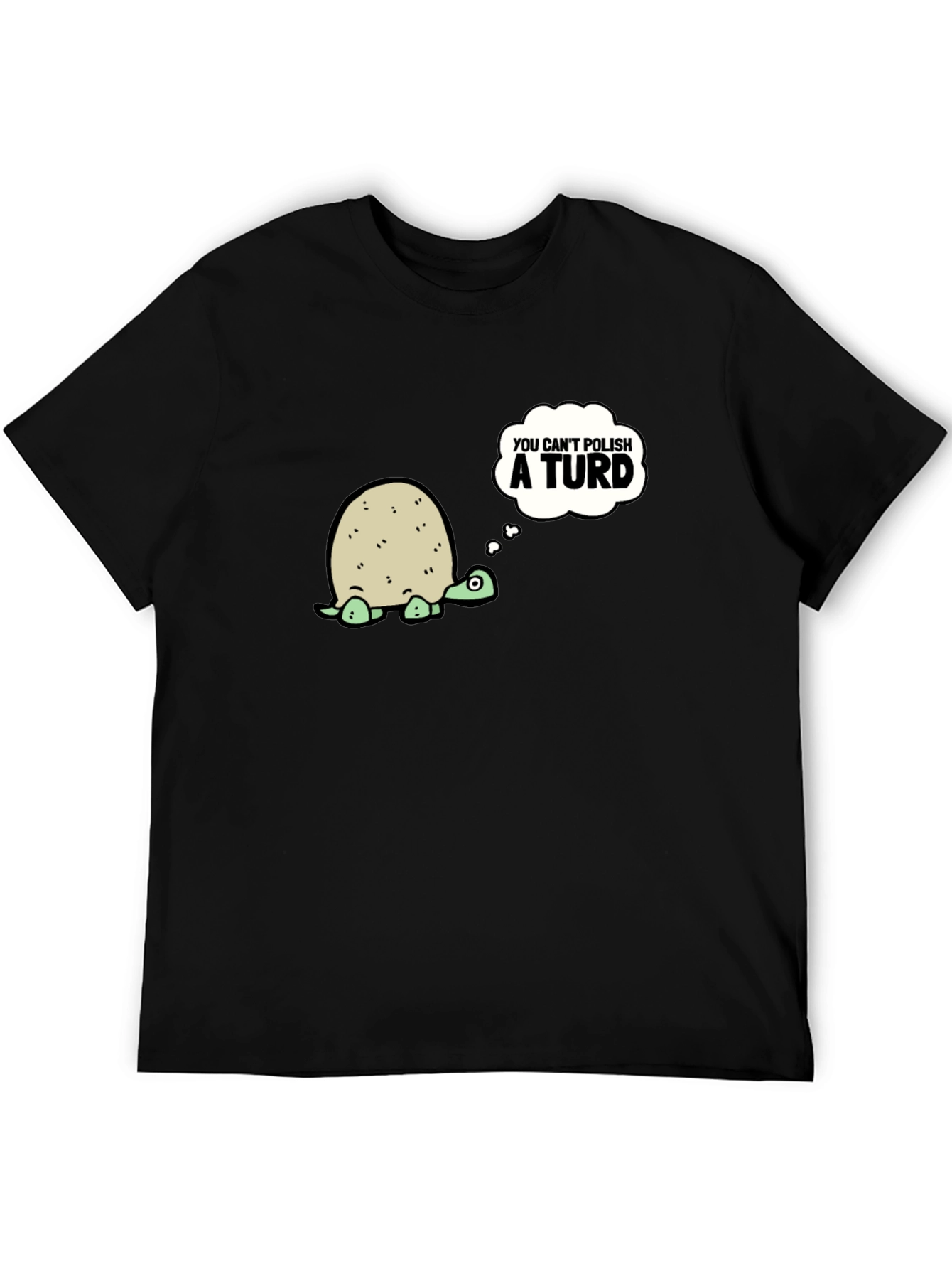 Black Humorous Turtle Graphic Tee - You Can't Polish a Turd view 5