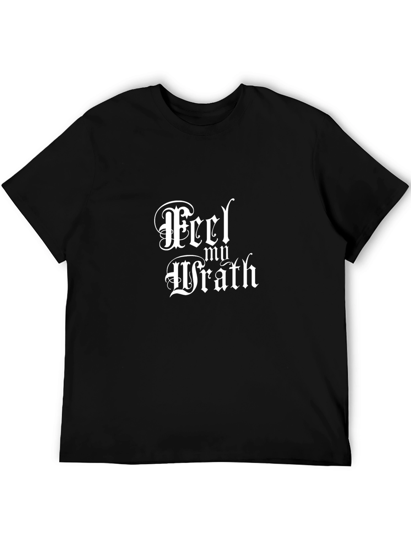 Black Feel My Wrath Graphic Tee - Black Cotton T-Shirt view 5
