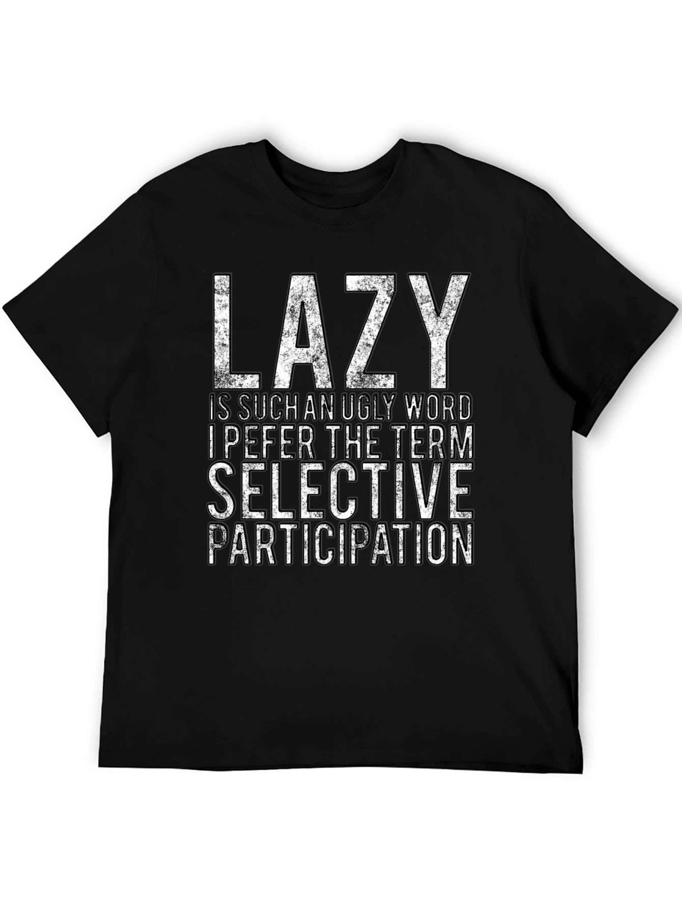 Black Lazy Funny Graphic Novelty T-Shirt view 5