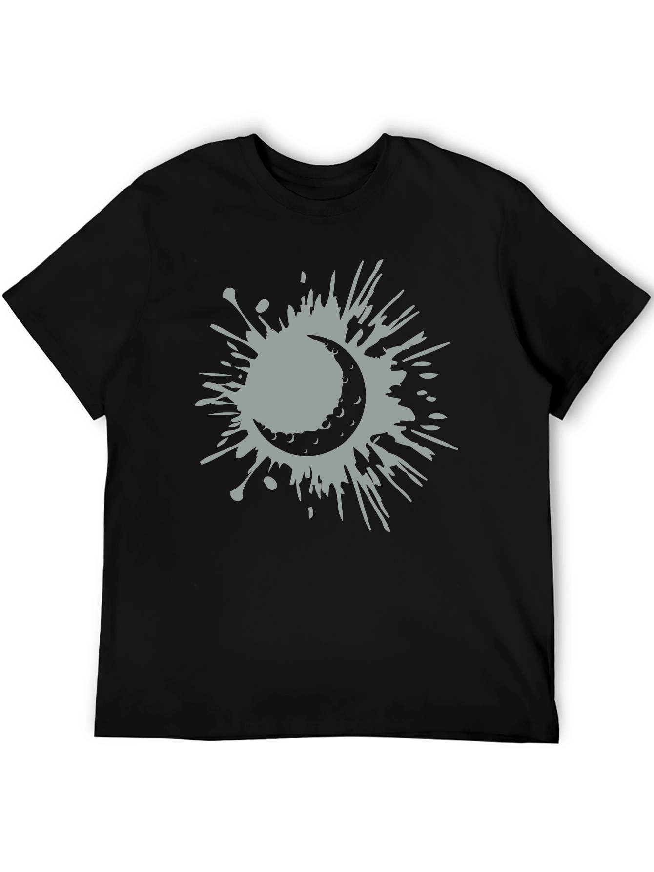 Black Crescent Moon Splatter Tee - Stylish Graphic T-Shirt view 5