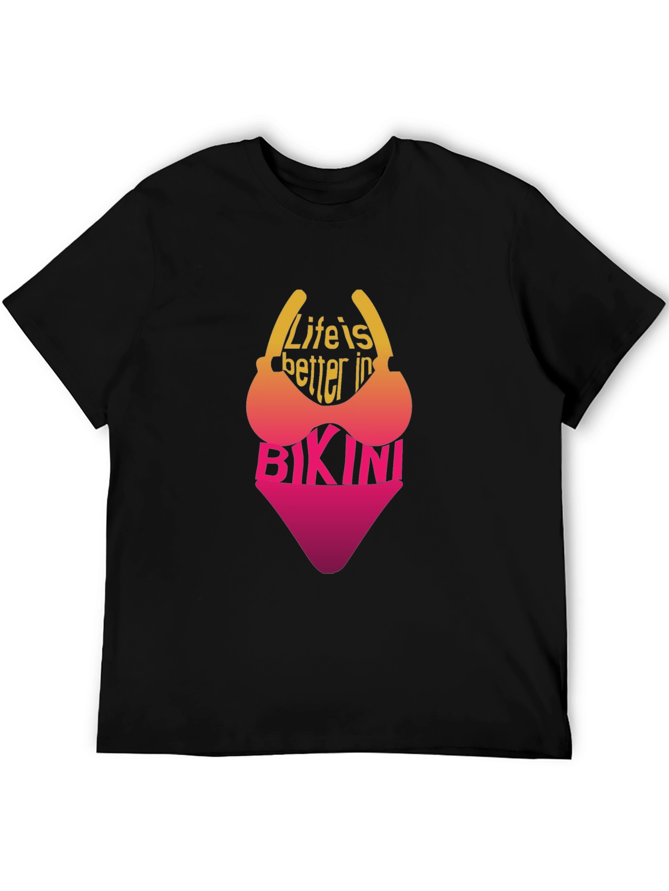 Black Life is Better in Bikini Black T-Shirt view 5
