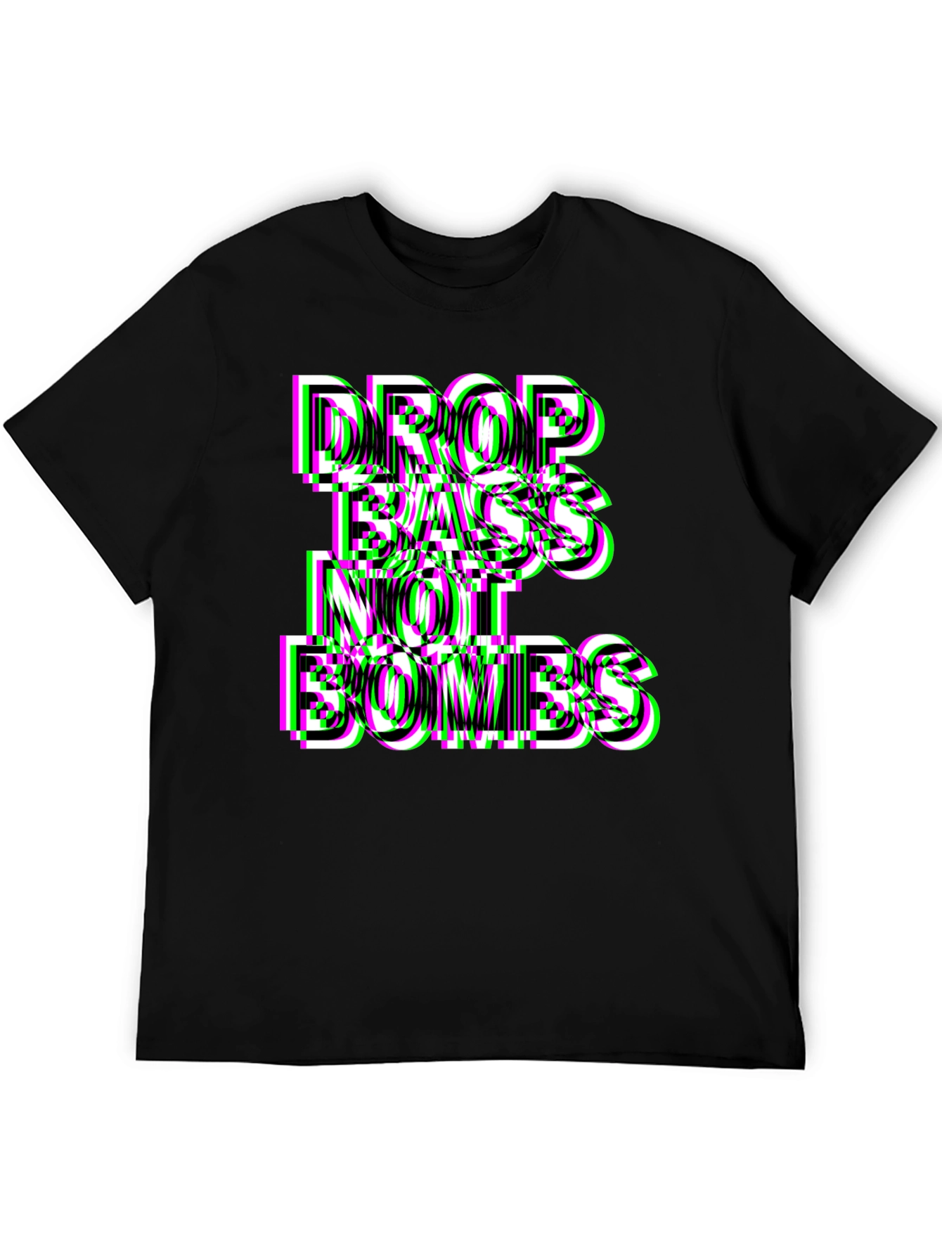 Black Drop Bass Not Bombs Graphic Tee view 5