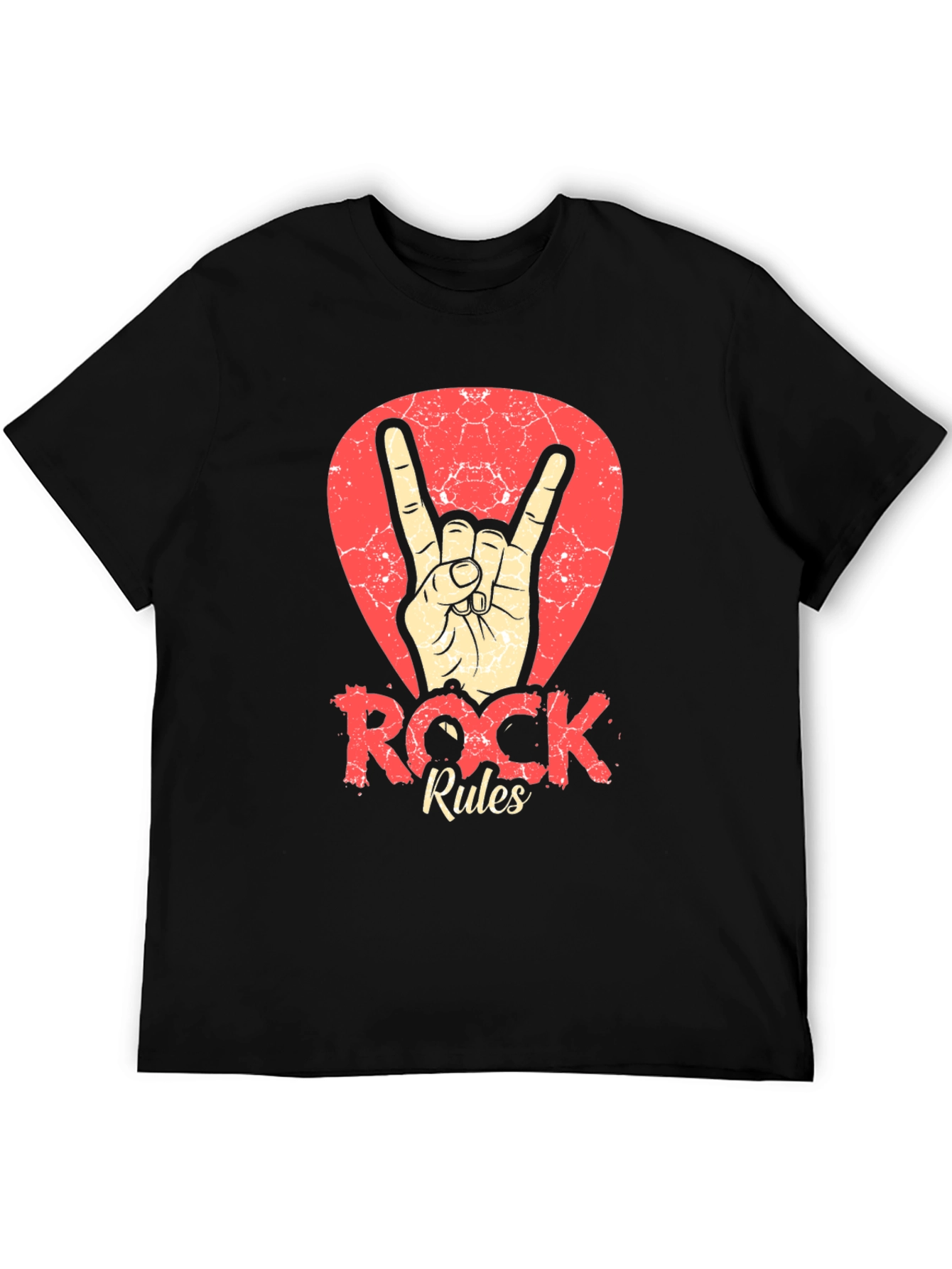 Black Rock Rules T-Shirt - Black Crew Neck Tee view 5