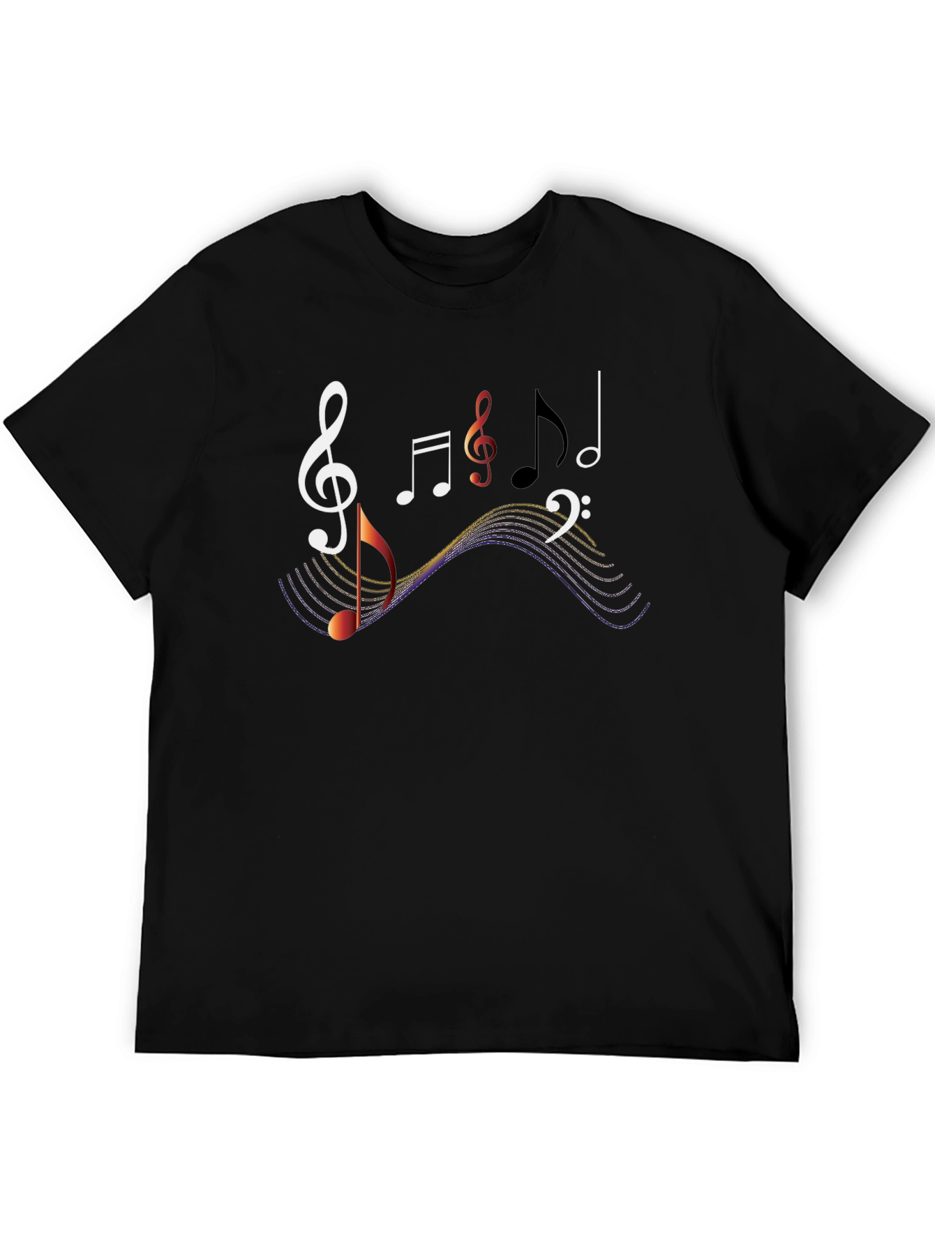 Black Musical Note Graphic Black T-Shirt view 5