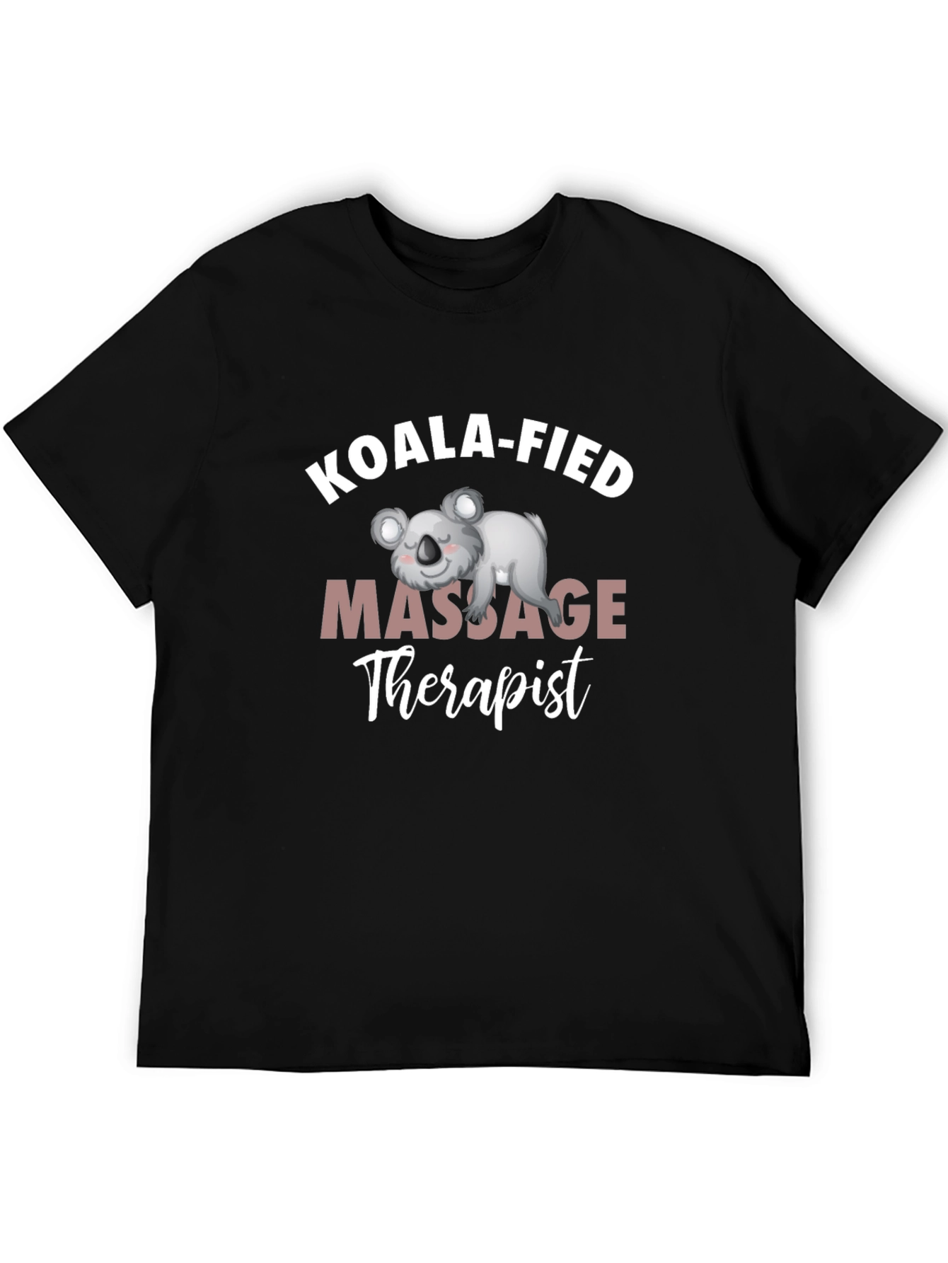 Black Koala-fied Massage Therapist Graphic Tee view 5