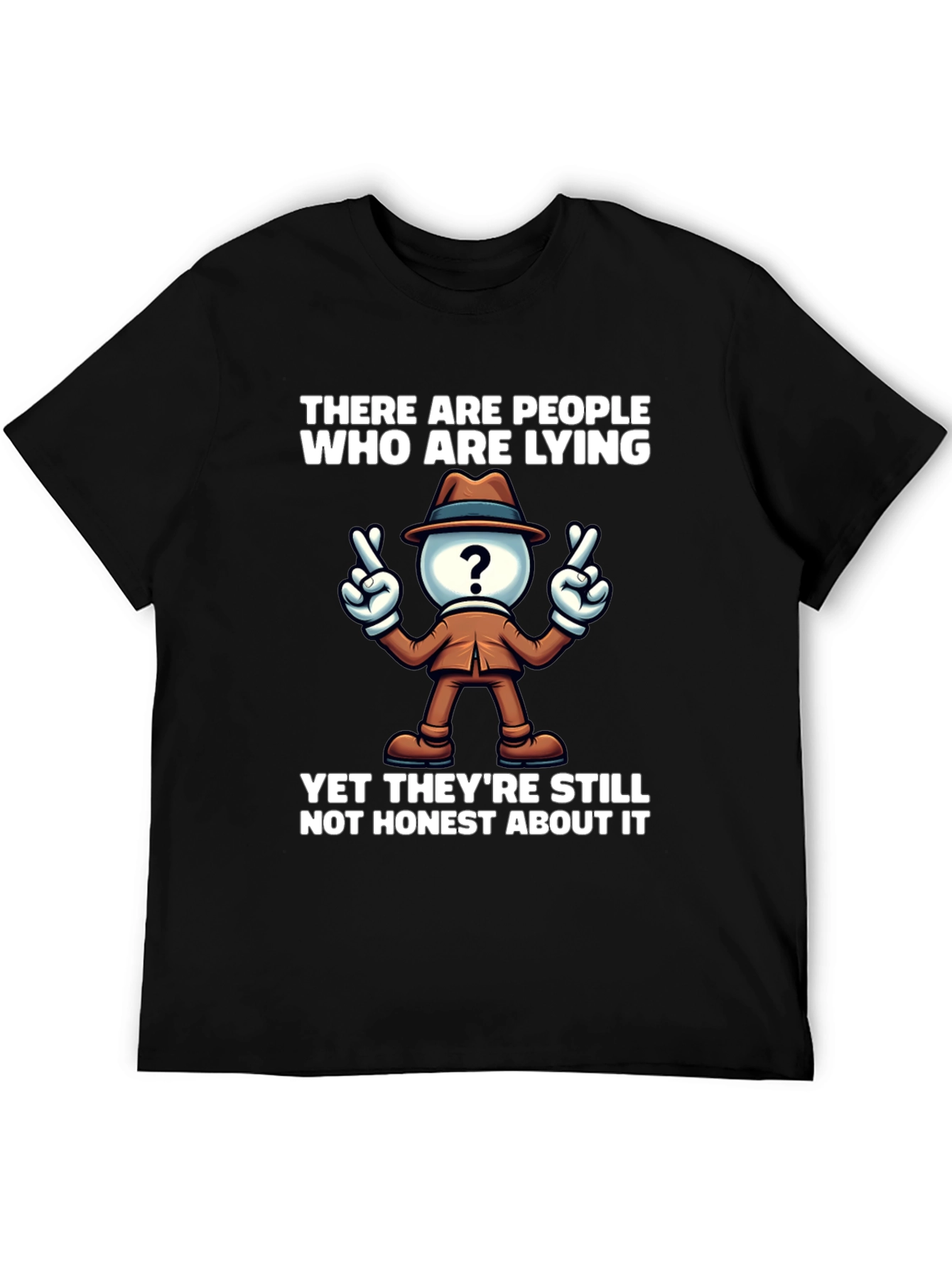 Black Lying People Graphic T-Shirt - Mens view 5