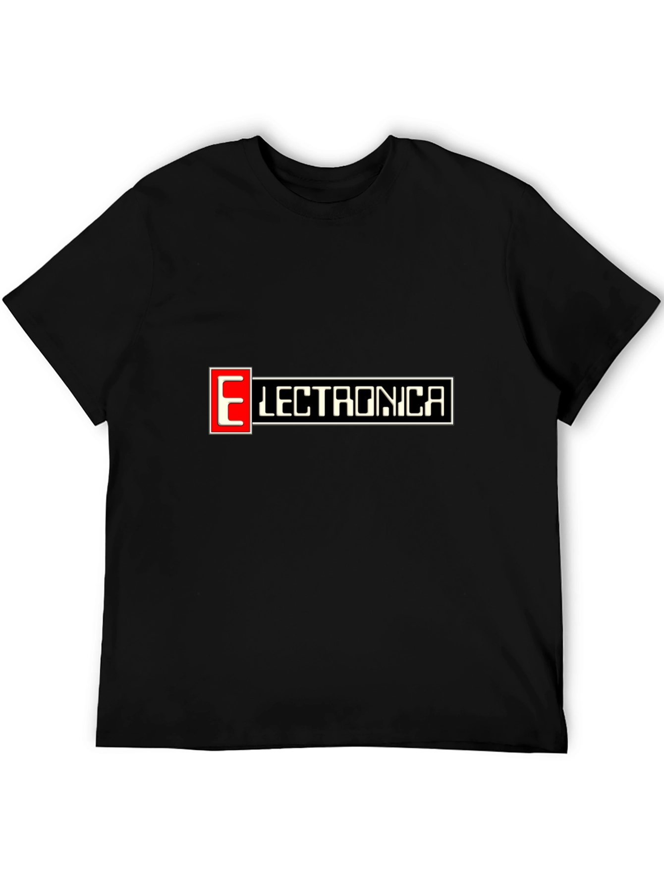 Black Electronica Black Graphic T-Shirt view 5