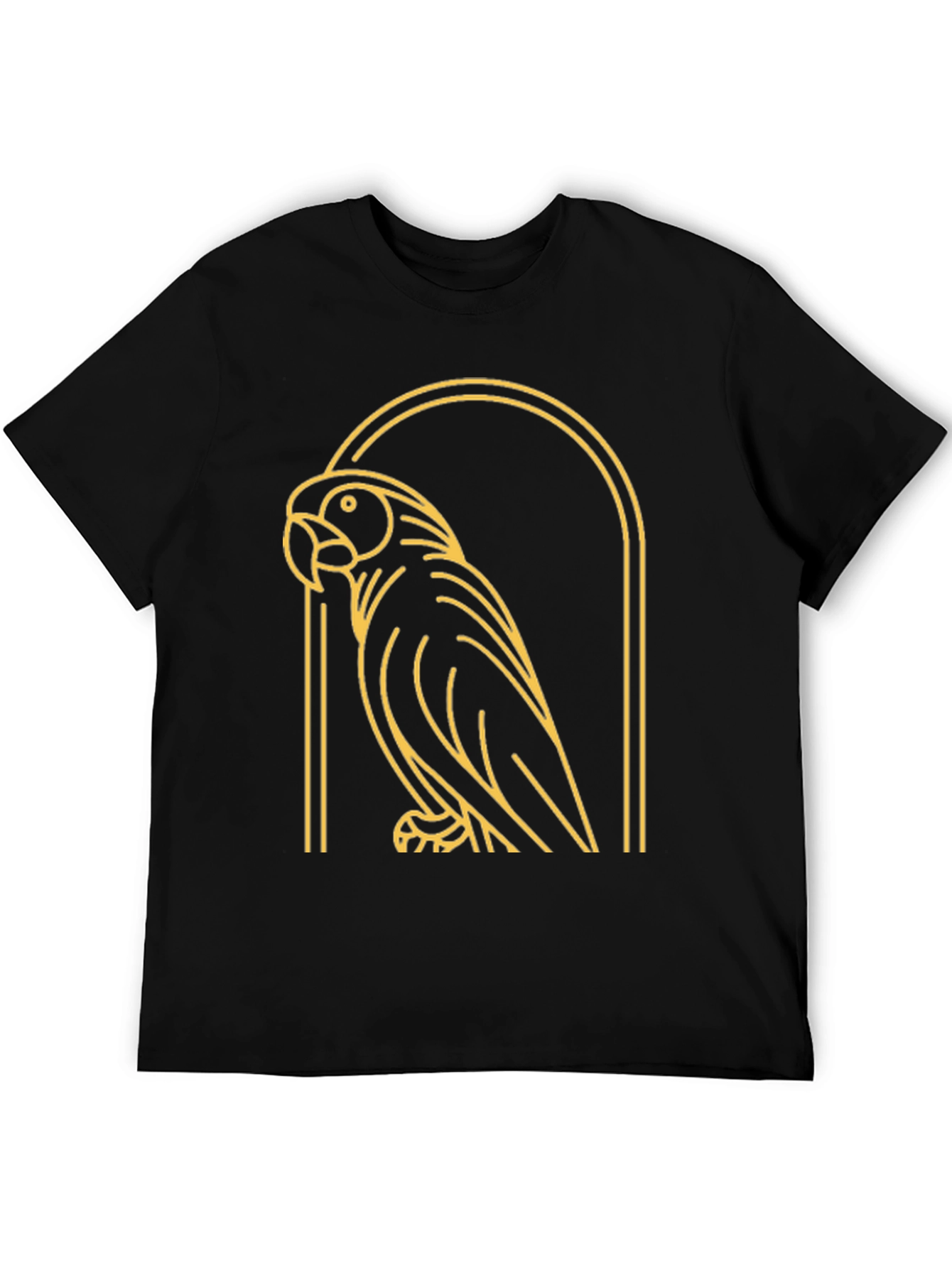Black Parrot Graphic Tee - Modern Bird Design view 5