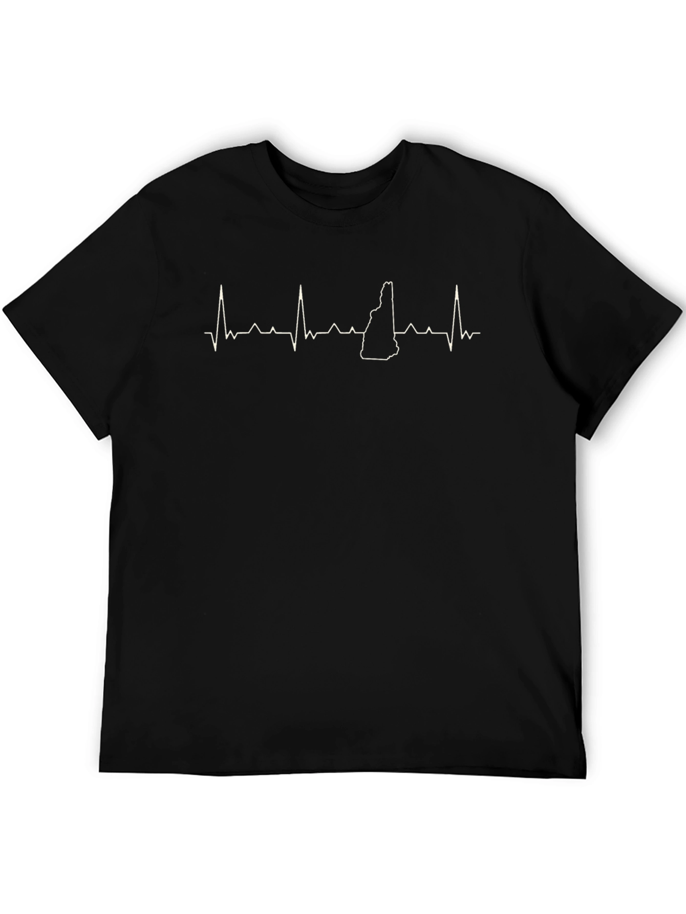 Black New Hampshire Heartbeat T-Shirt - State Pride Tee view 5