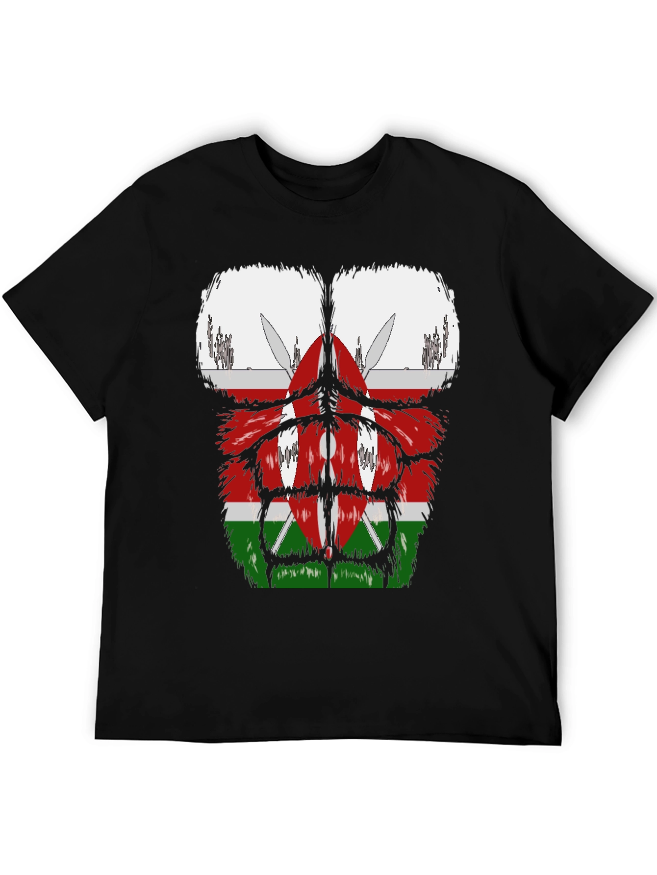 Kenya Flag Chest T-Shirt - Patriotic Pride - 5