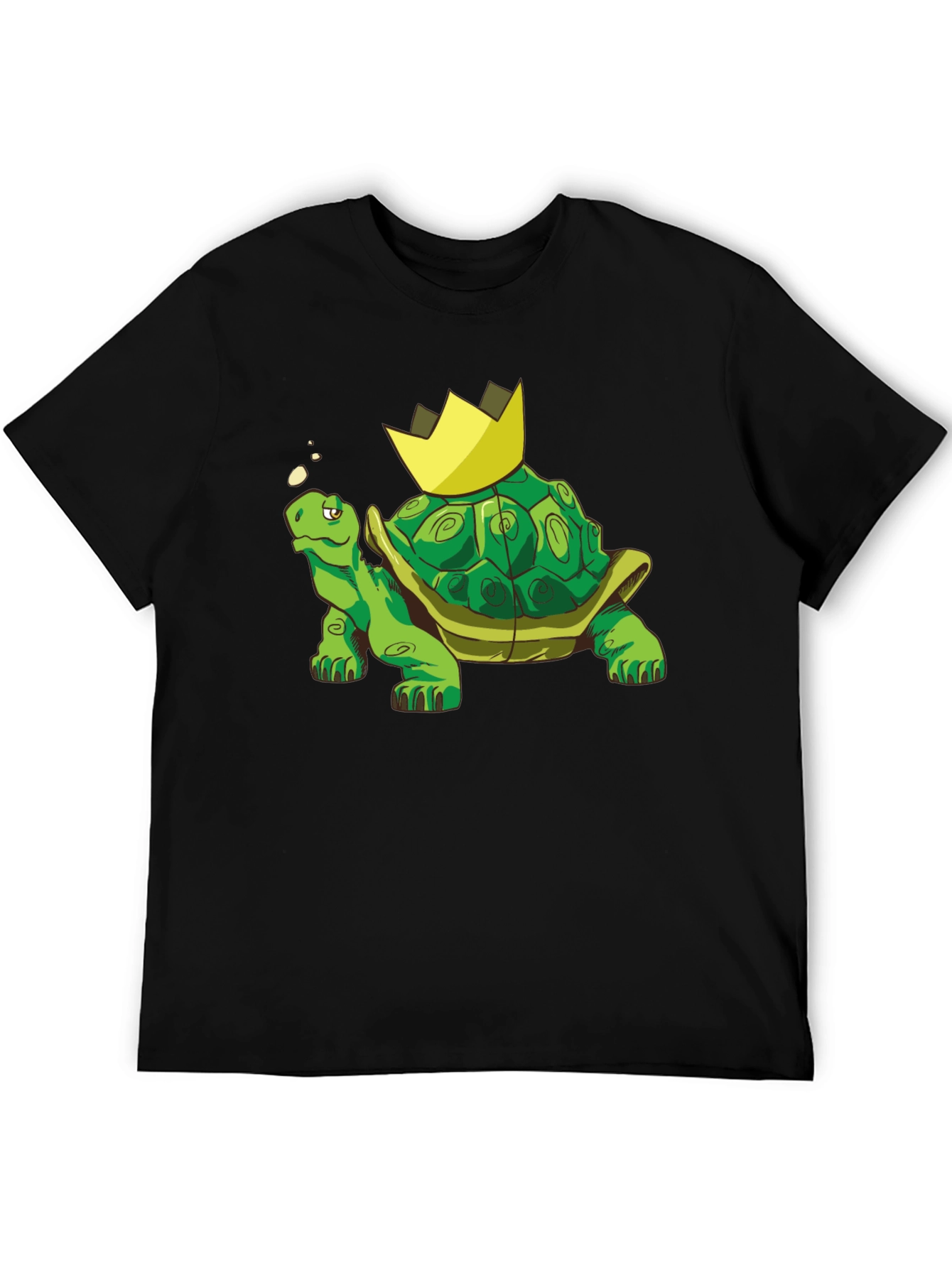 Black King Turtle T-Shirt - Cartoon Graphic Tee view 5