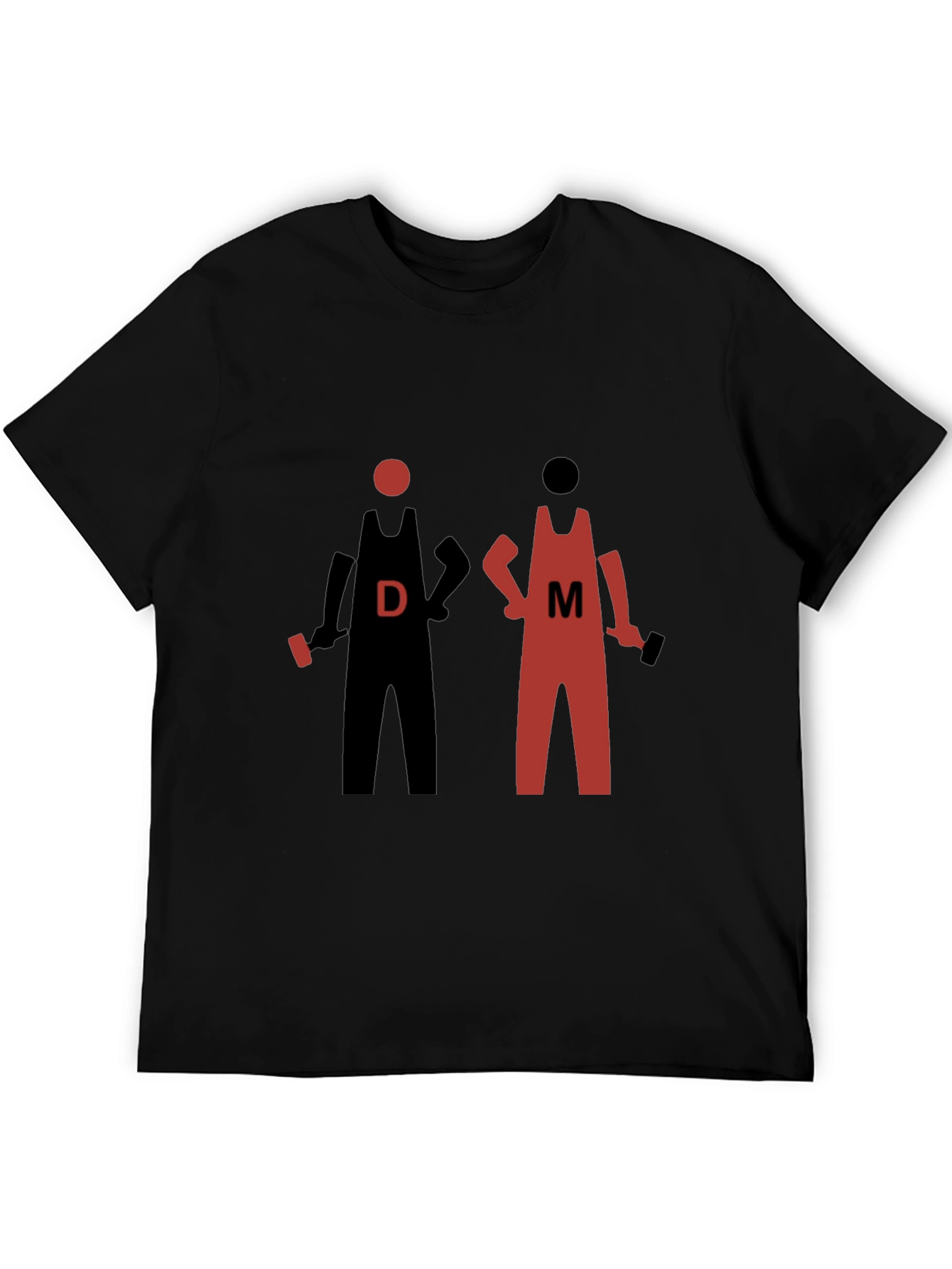 Black DM Wrestlers Graphic Tee - Black Cotton Shirt view 5