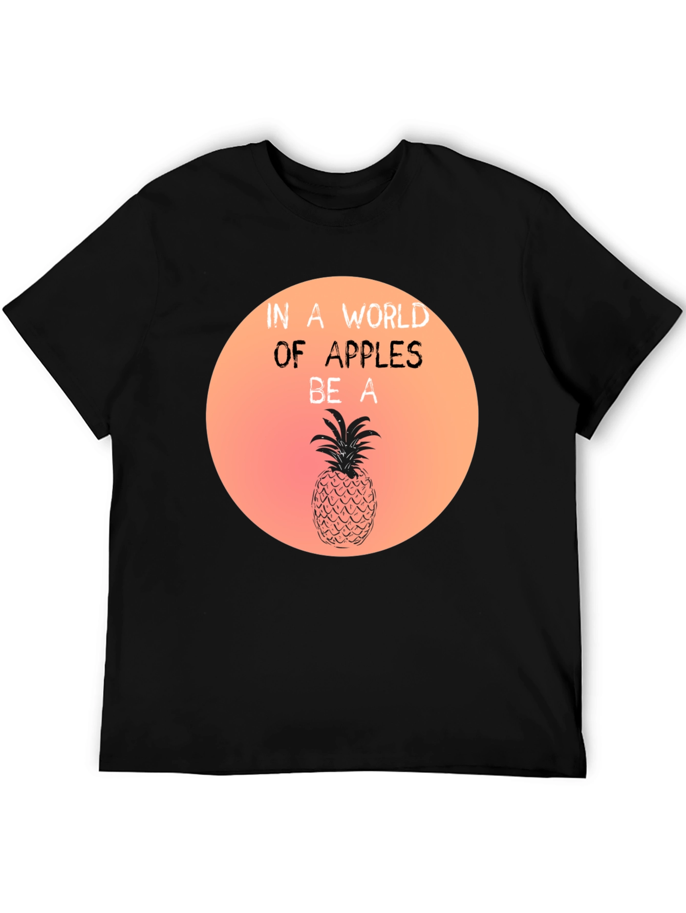 Black Be a Pineapple Graphic T-Shirt - Unique & Stylish Tee view 5