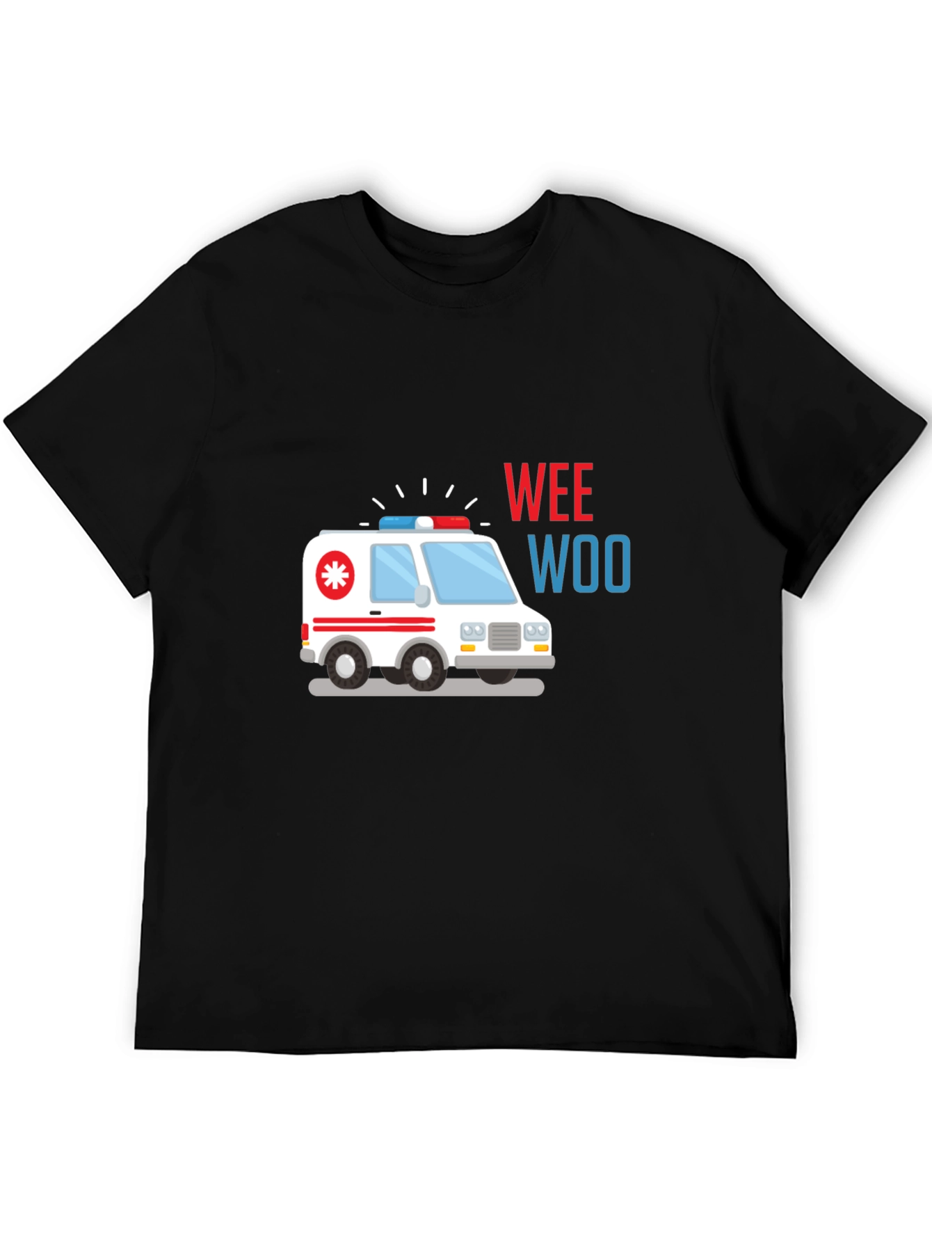 Black Ambulance Wee Woo Graphic T-Shirt - Black view 5