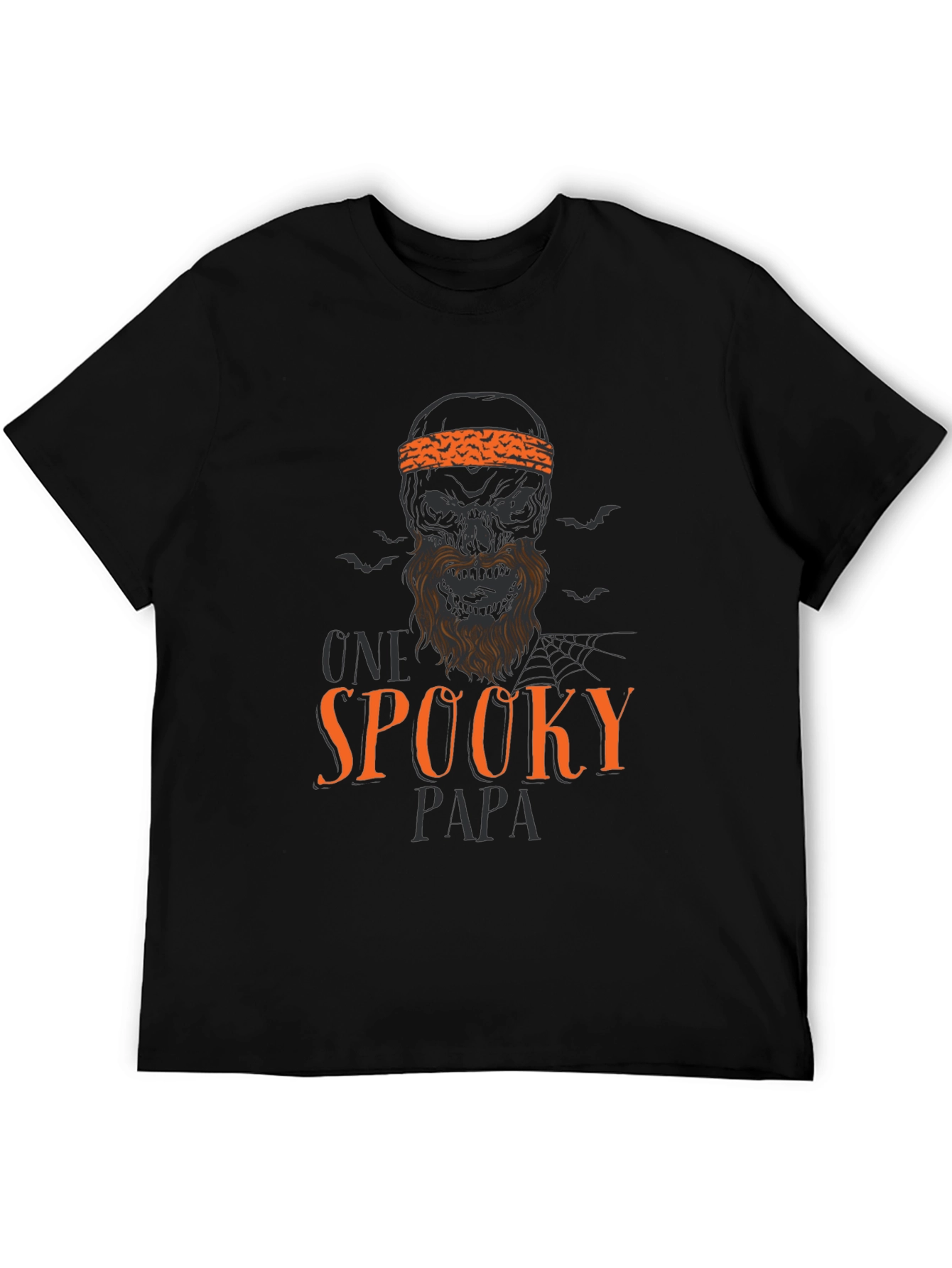 Black Spooky Papa Halloween Graphic T-Shirt view 5