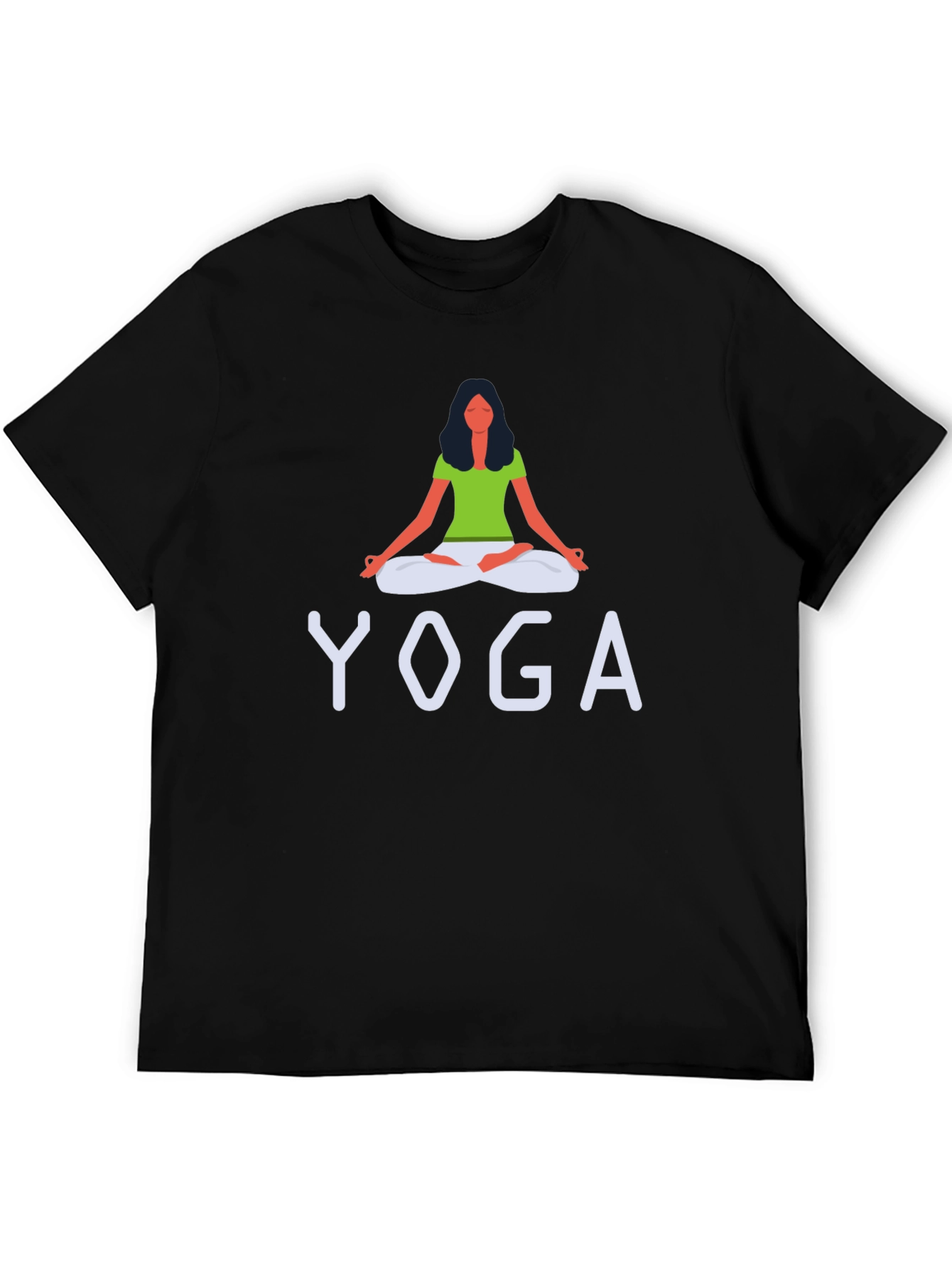 Black Yoga Graphic Print Crew Neck T-Shirt view 5