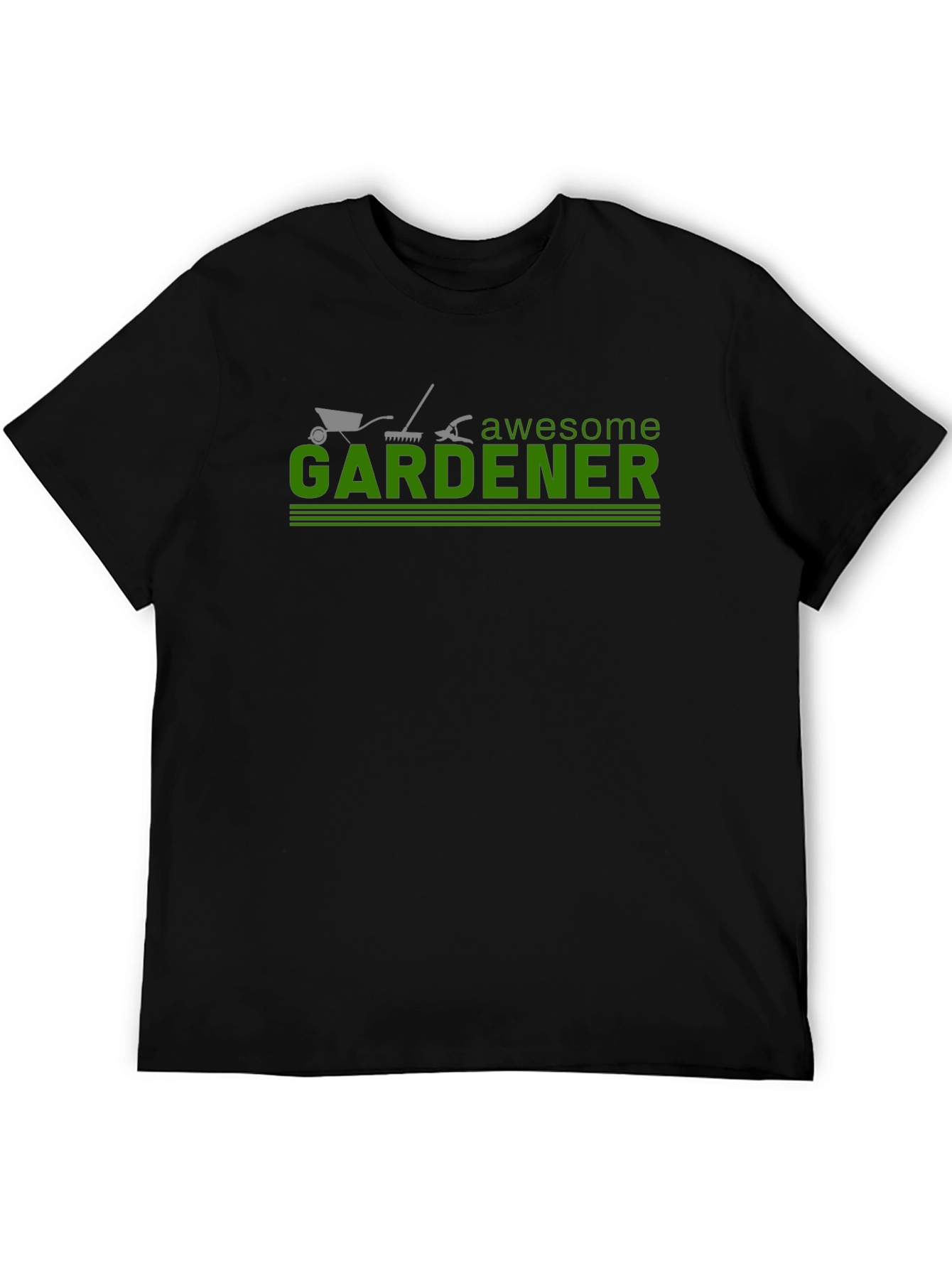 Black Awesome Gardener T-Shirt - Gardening Tool Design view 5