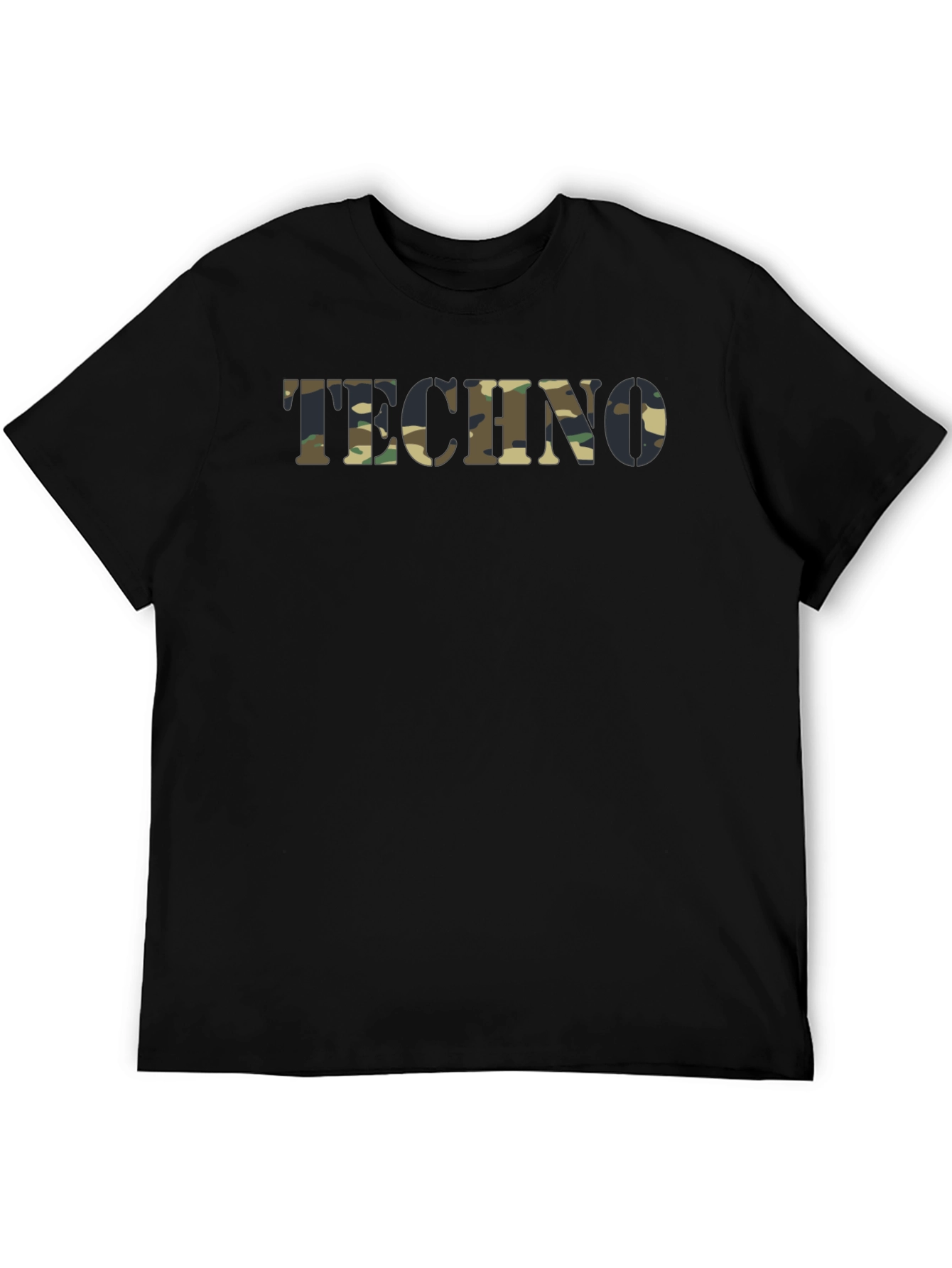 Black Camo Techno T-Shirt - Black Short Sleeve Tee view 5