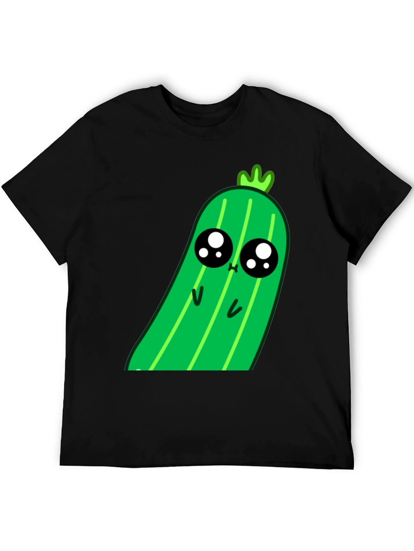 Black Kawaii Pickle Graphic Tee - Cute Food Shirt view 5