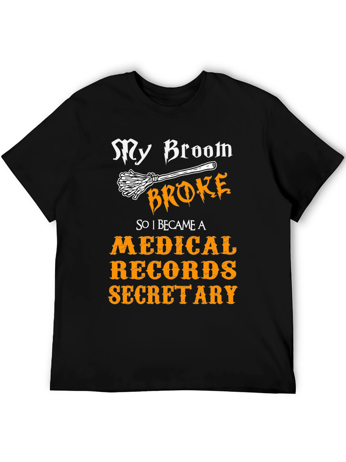 Black Medical Records Secretary Halloween T-Shirt view 5