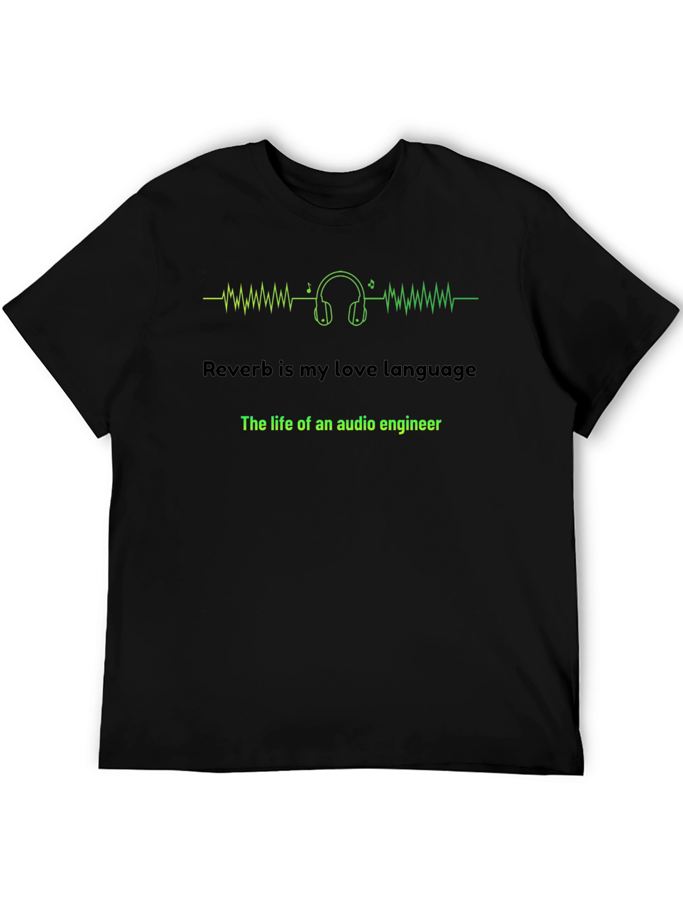 Black Audio Engineer T-Shirt: Reverb is My Love Language view 5