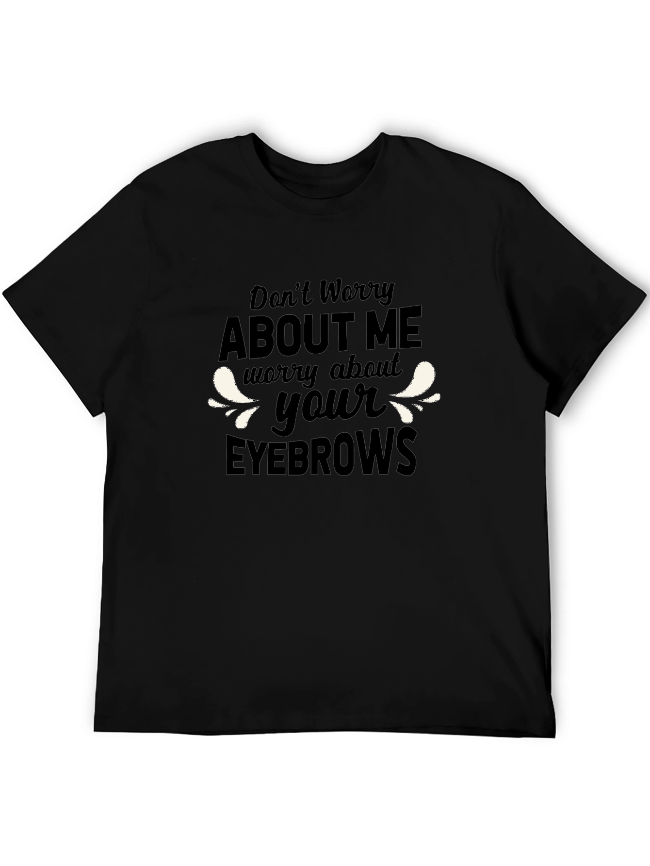 Black Funny "Eyebrows" Graphic T-Shirt view 5