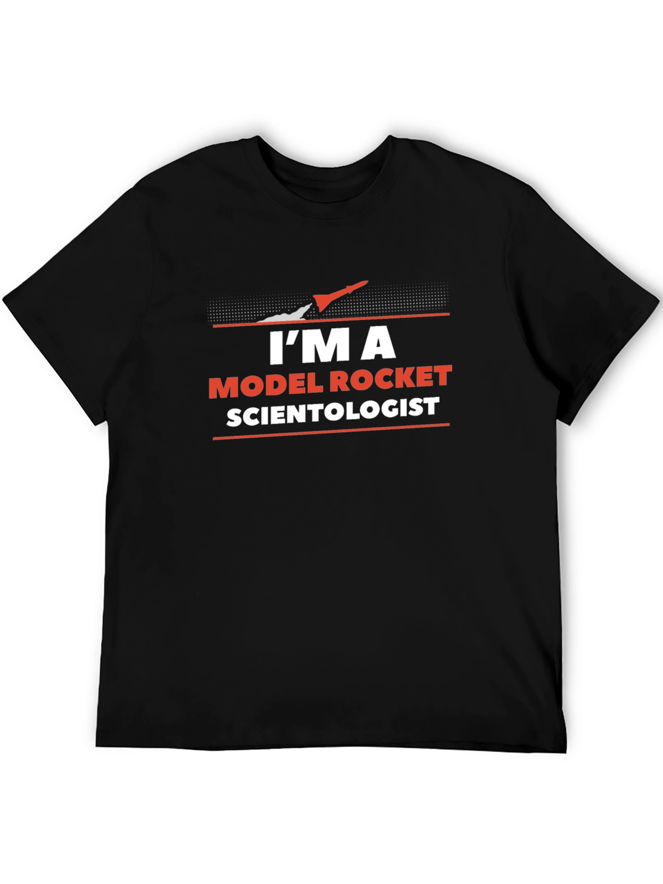 Black I'm a Model Rocket Scientist Black T-Shirt view 5