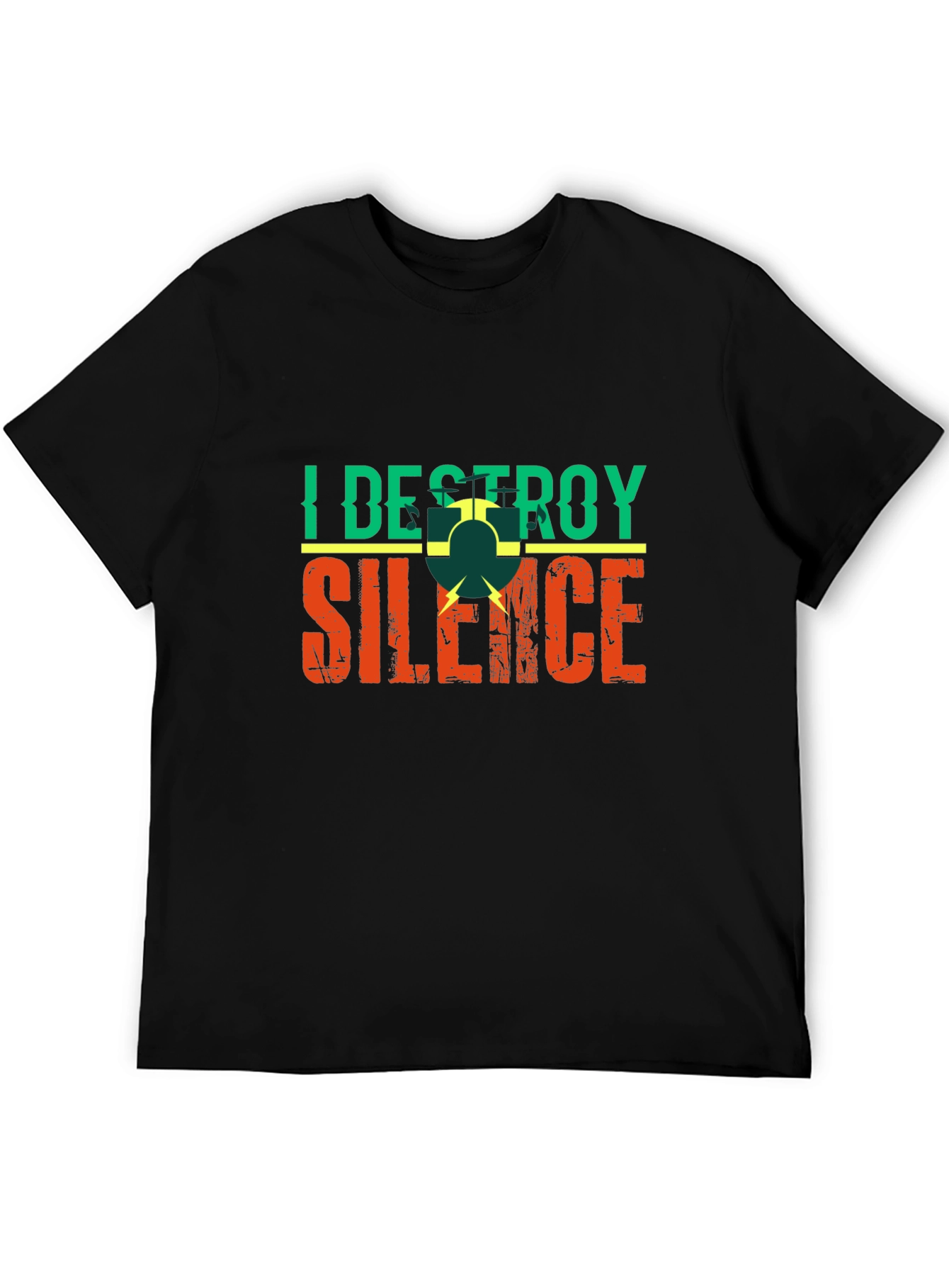 Black I Destroy Silence T-Shirt view 5