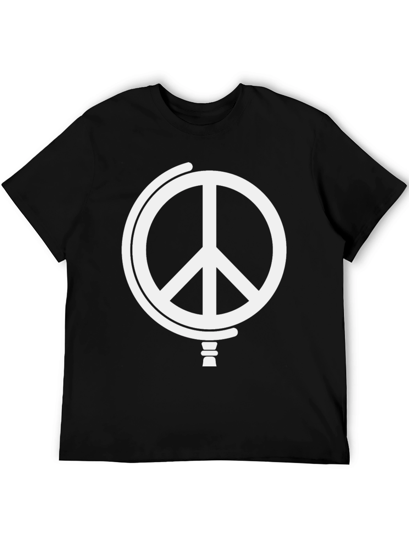 Black Peace Globe Graphic T-Shirt - Black view 5
