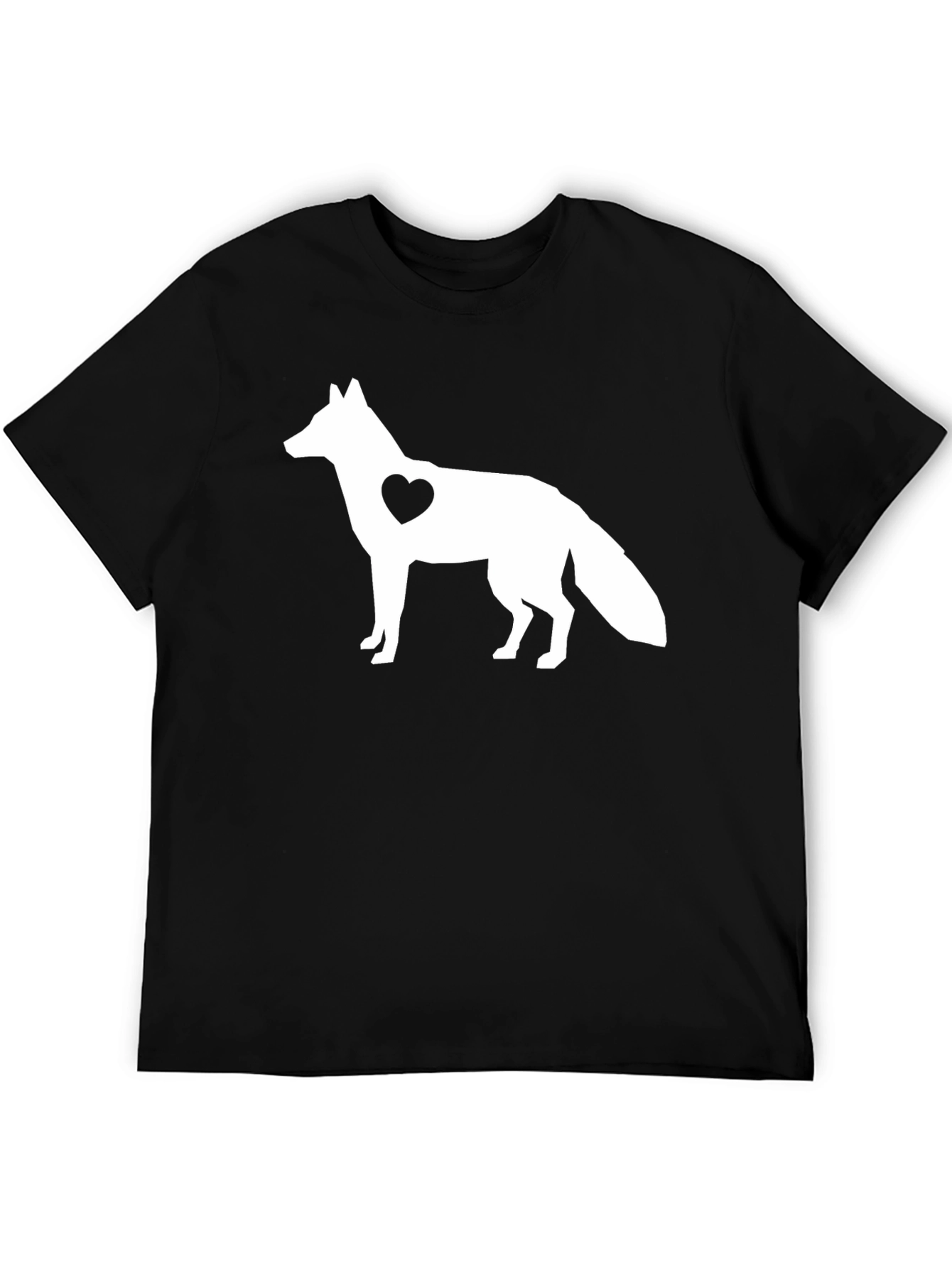 Black Fox Heart Graphic Black T-Shirt view 5