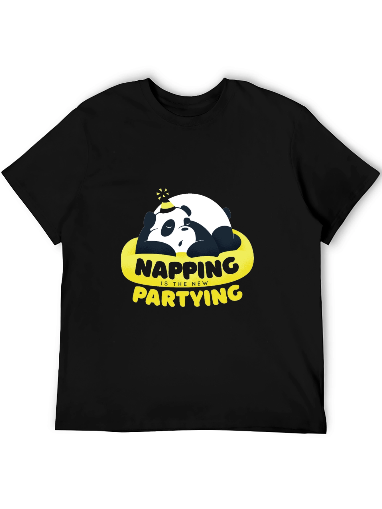 Black Napping is the New Partying T-Shirt - Panda Sleep Tee view 5