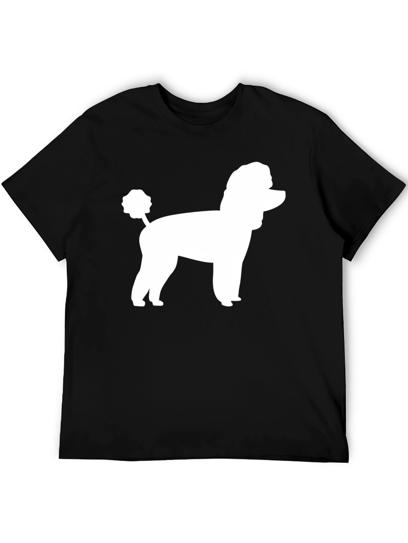 Black Poodle Silhouette Black T-Shirt view 5
