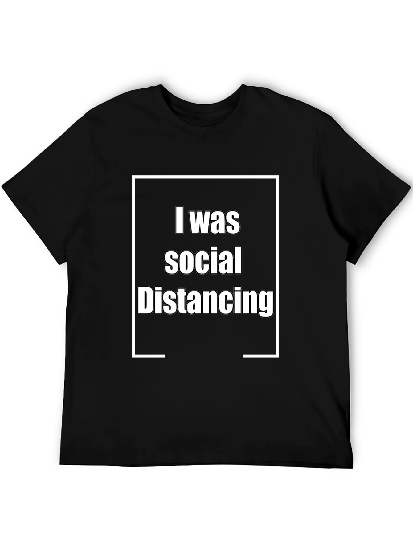 Black Social Distancing Graphic Tee - Black view 5