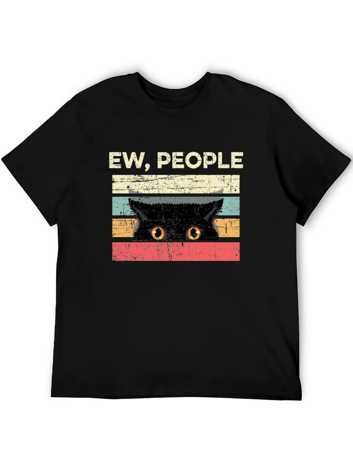 Black Ew People Cat Graphic Tee - Novelty T-Shirt view 5