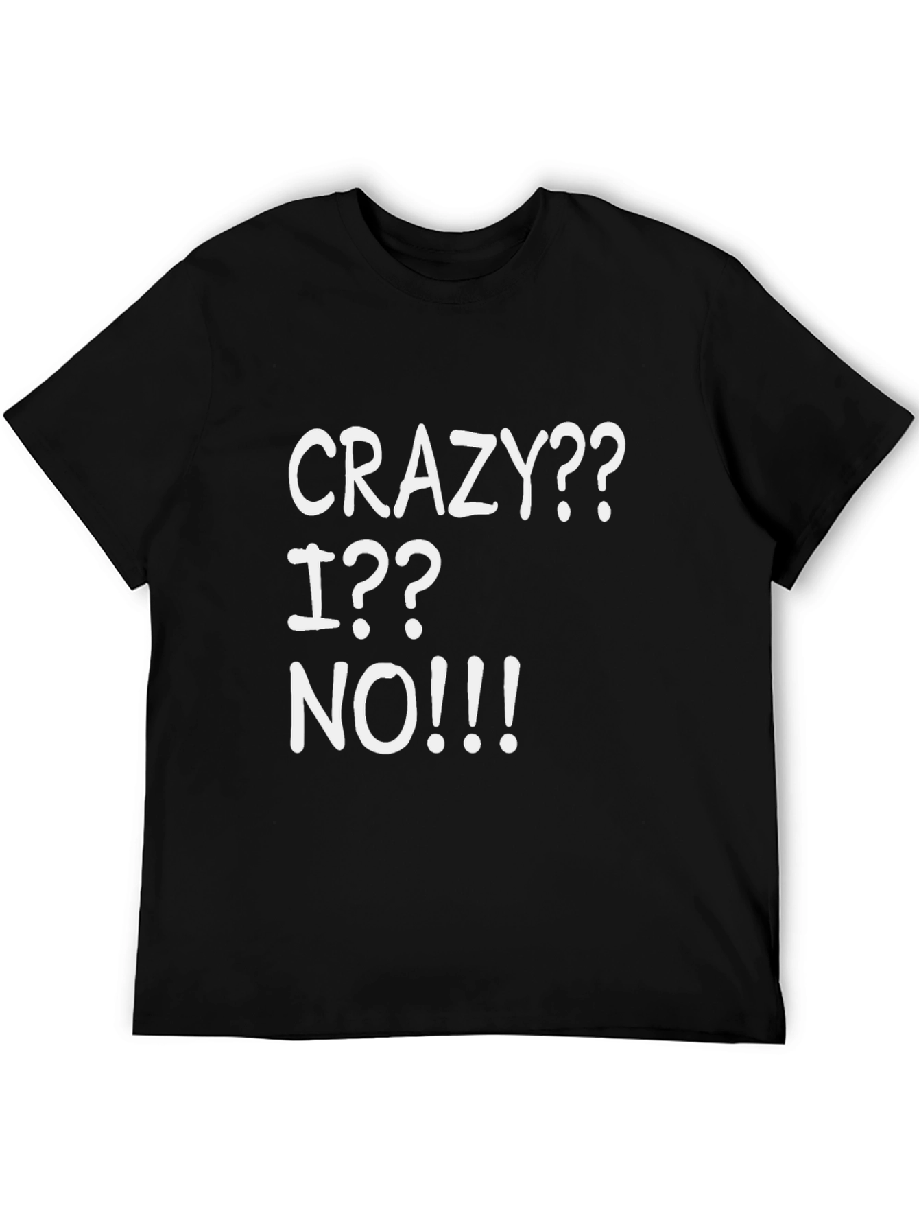 Black Crazy? I? No!!! Graphic T-Shirt - Black view 5
