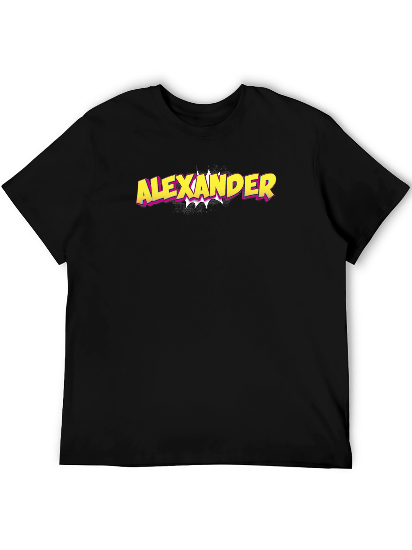 Black Alexander Comic Style Graphic Tee - Black view 5