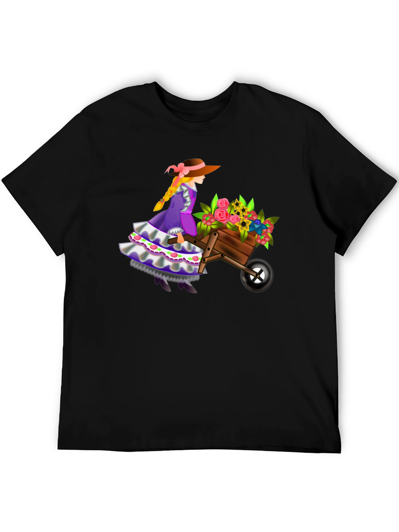 Black Whimsical Gardener Graphic Tee view 5