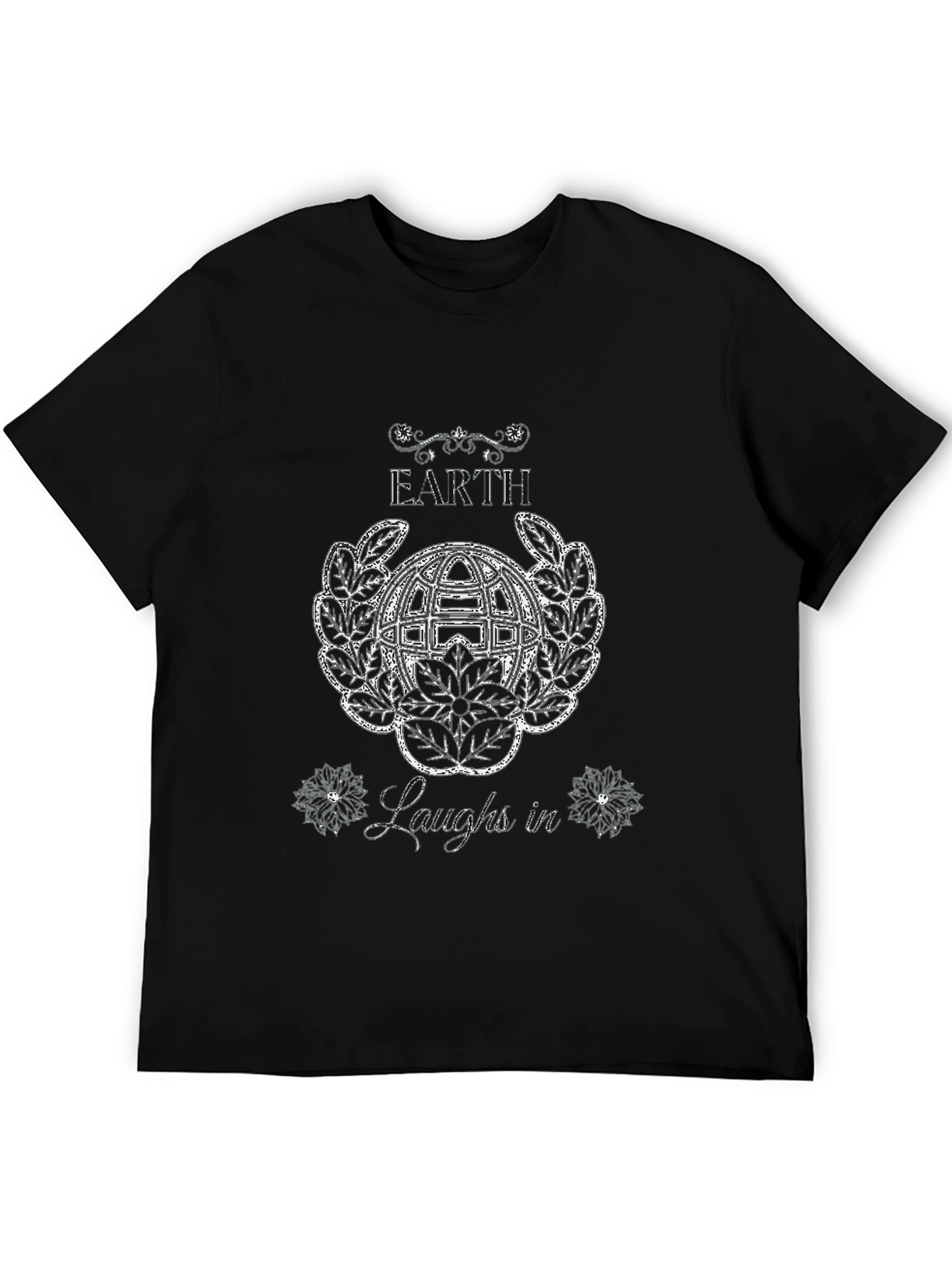 Black Earth Laughs In T-Shirt - Unique Graphic Tee view 5