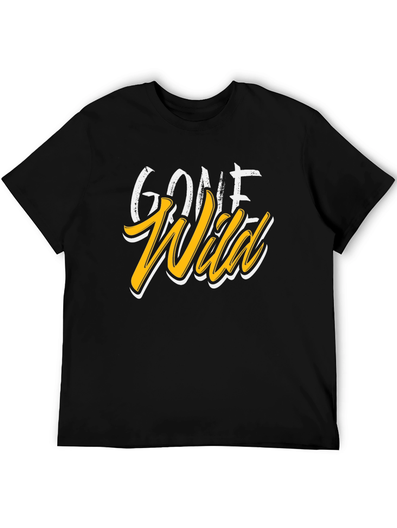 Black Gone Wild Graphic Print Black T-Shirt view 5