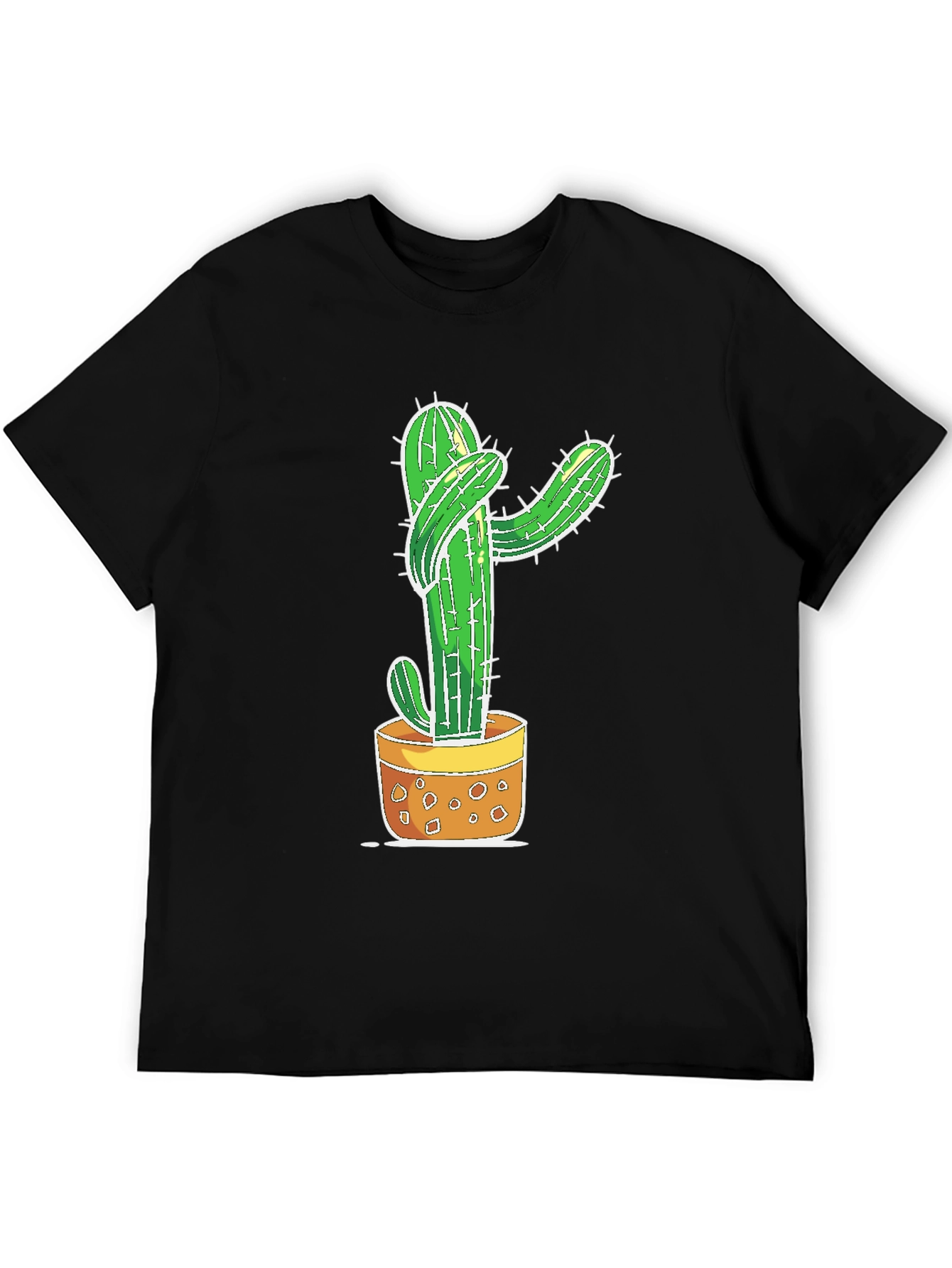Black Cactus Hug Graphic T-Shirt - Unisex view 5